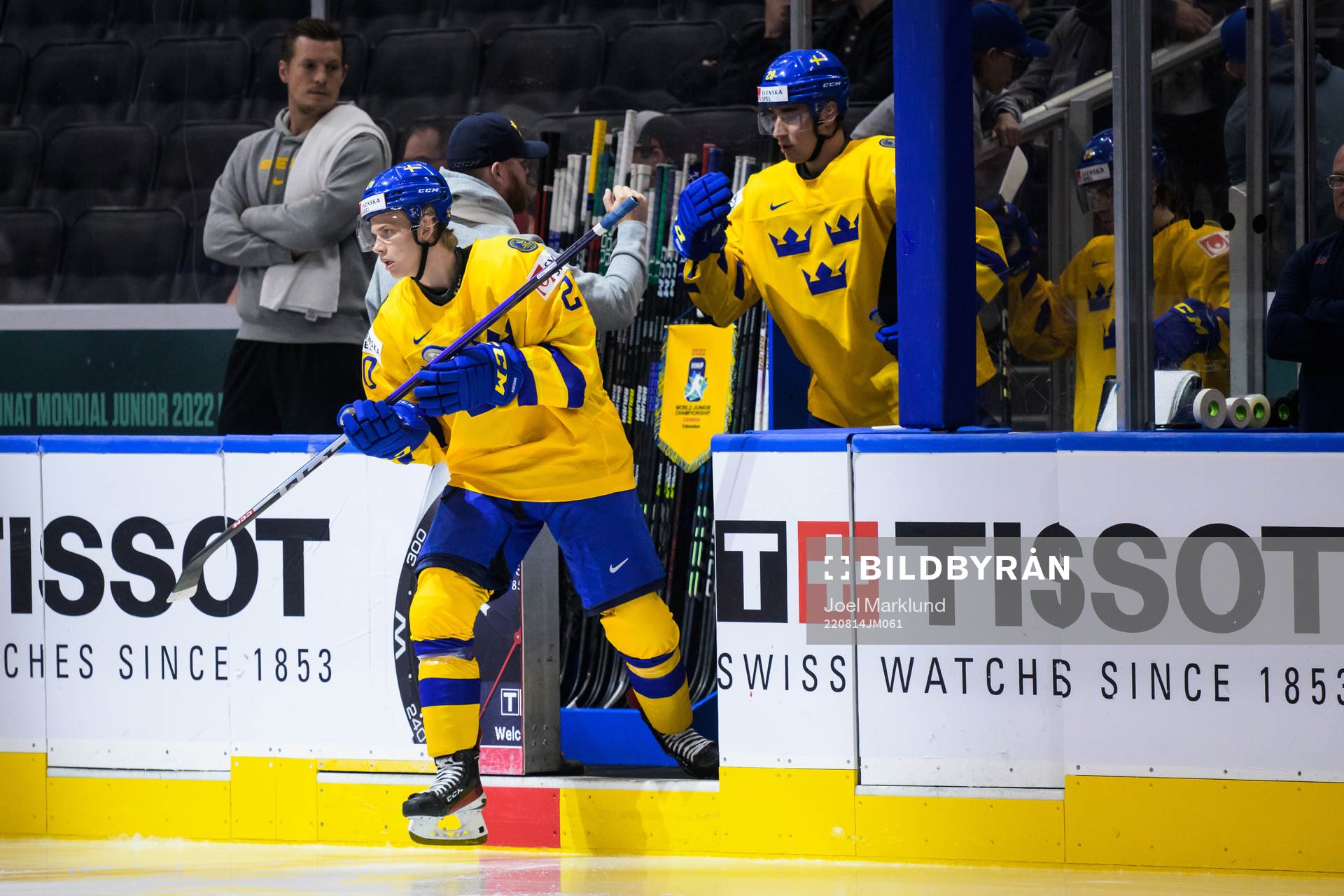 Albert Sjöberg and Daniel Torgersson of Sweden enter the