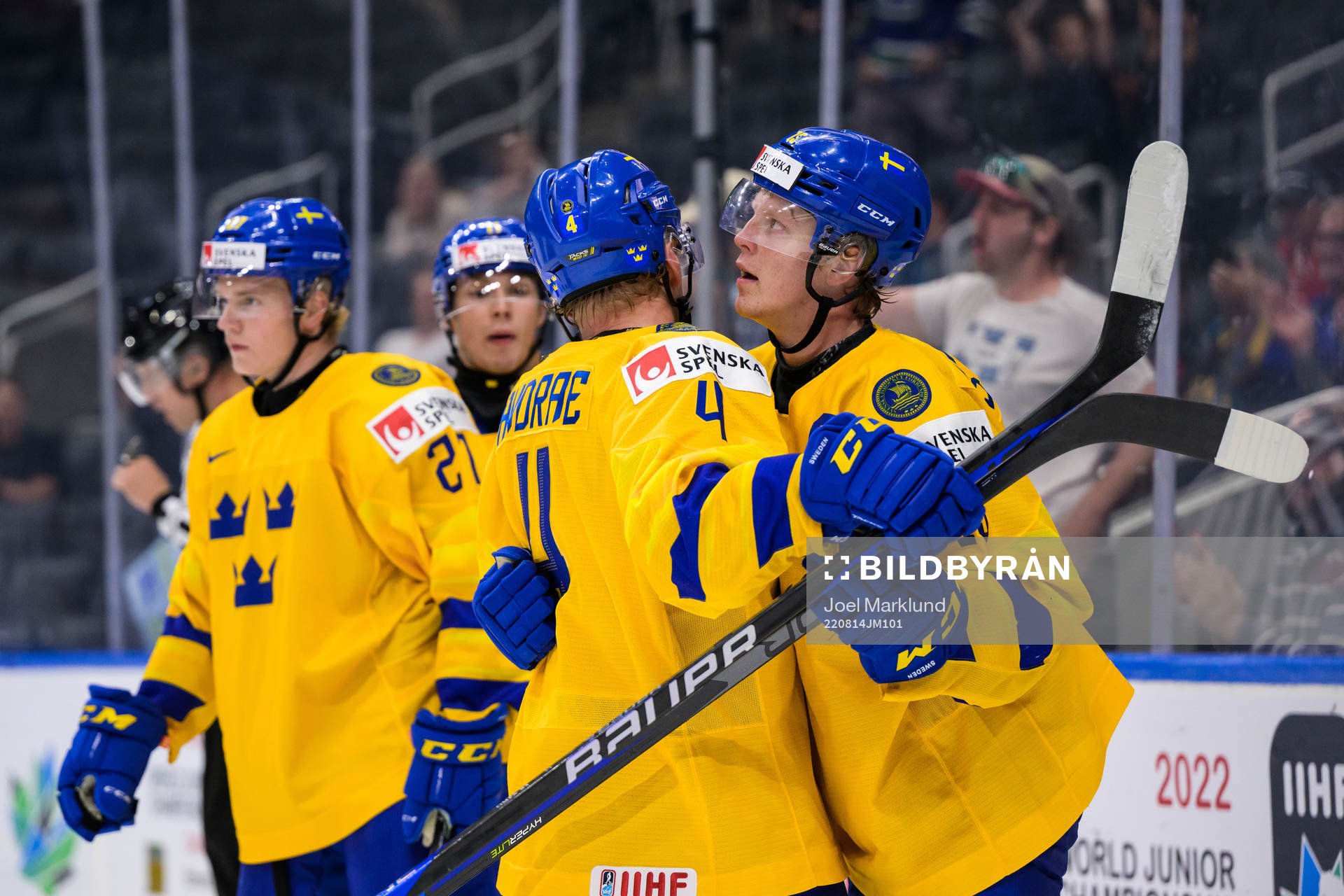 Åke Stakkestad of Sweden celebrates with Emil Andrae