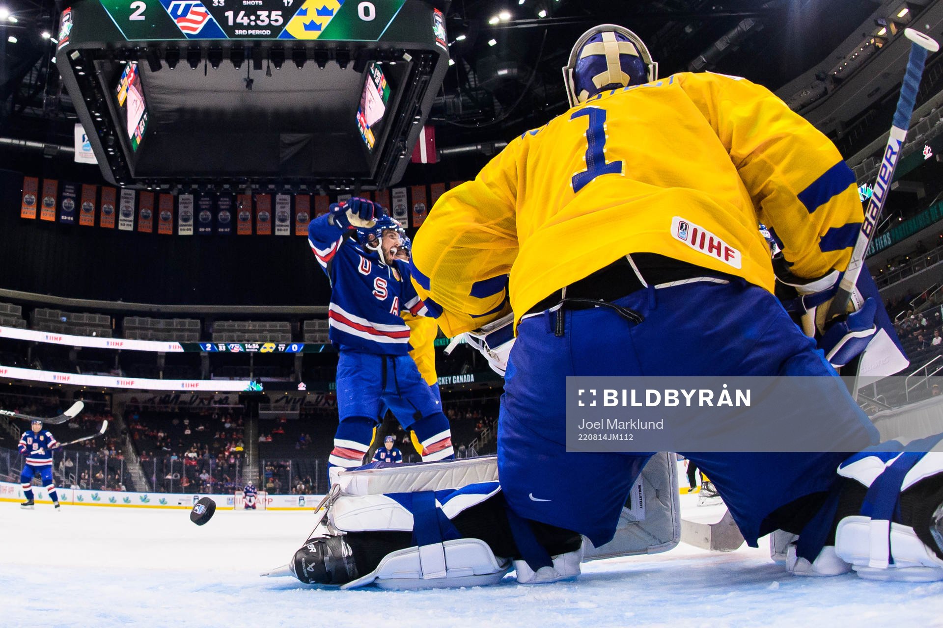 Landon Slaggert of USA celebrates the 3-0 goal from Matthew