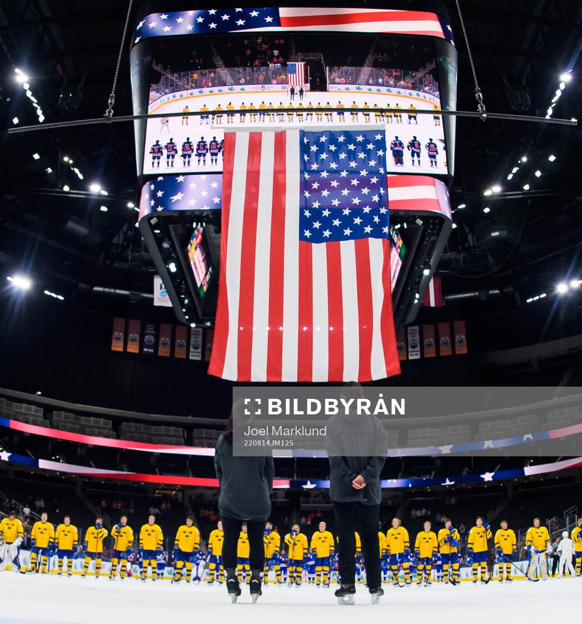 The flag of USA is raised