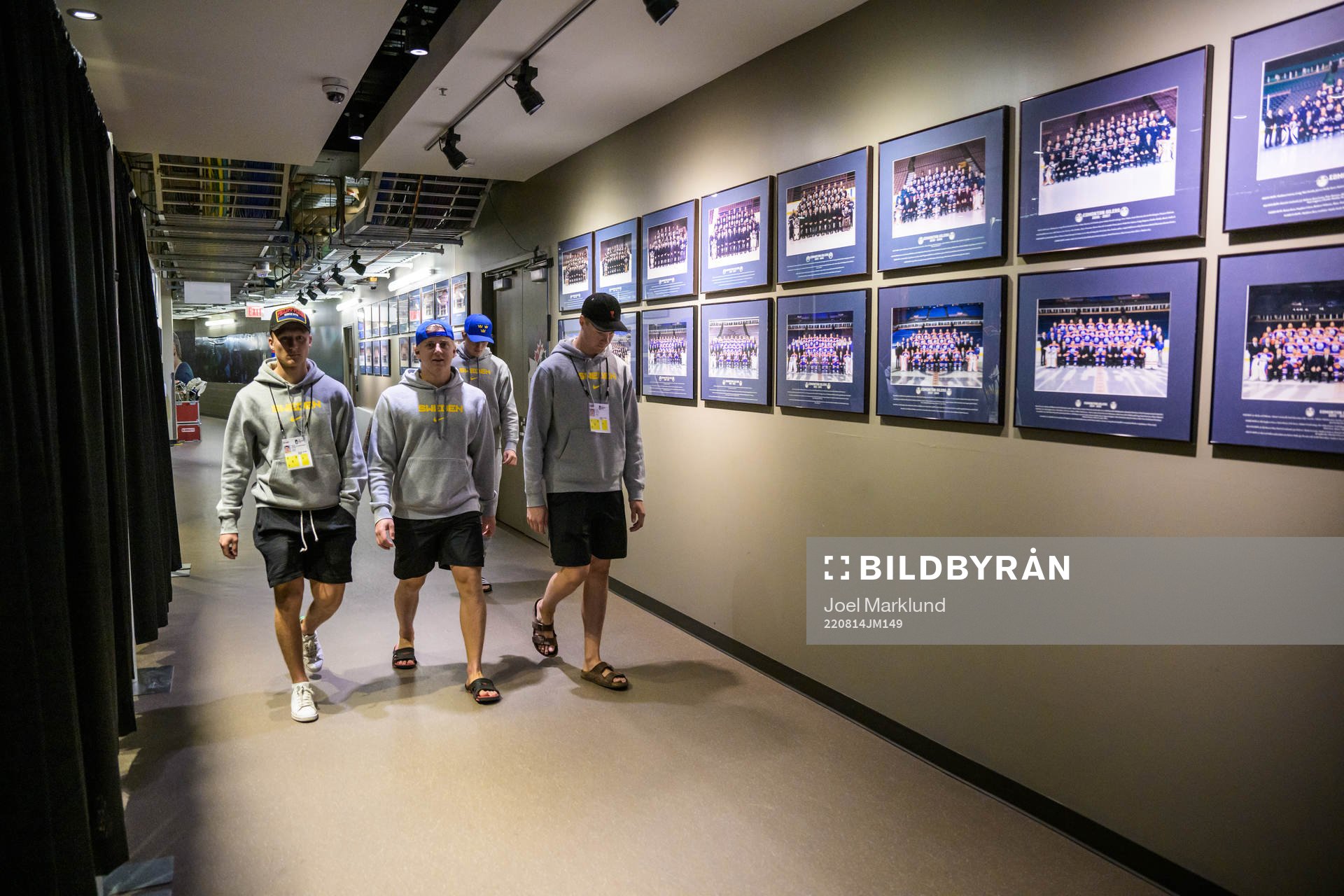 Oskar Magnusson, Emil Andrae, Oskar Olausson and goaltender