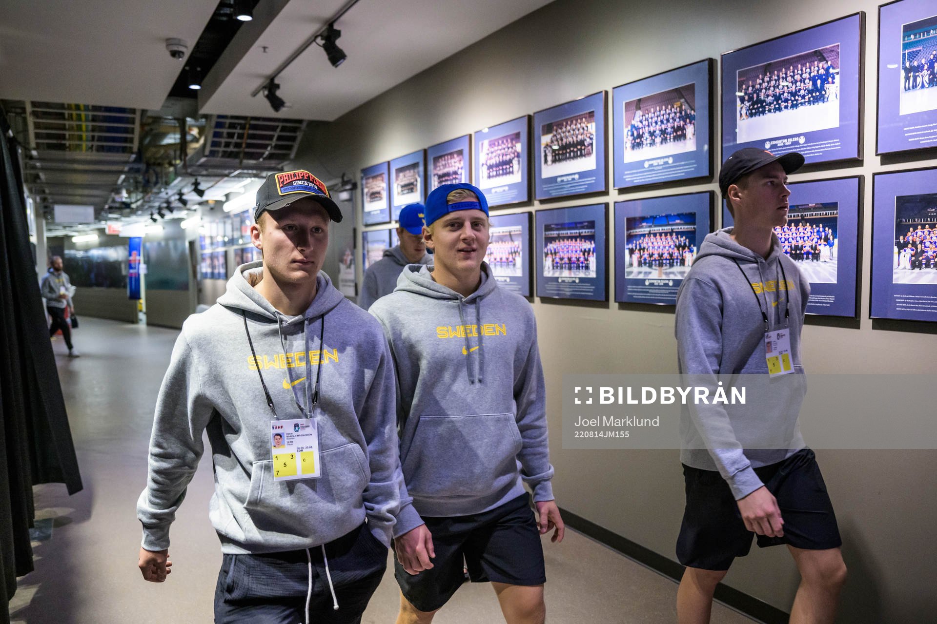Oskar Magnusson, Emil Andrae and goaltender Calle Clang of