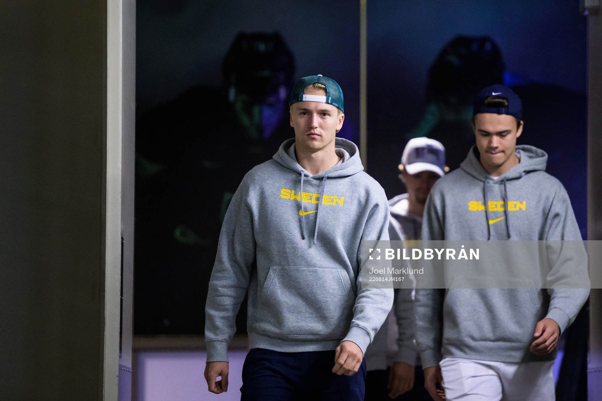 Linus Sjödin and William Wallinder of Sweden arrive to the