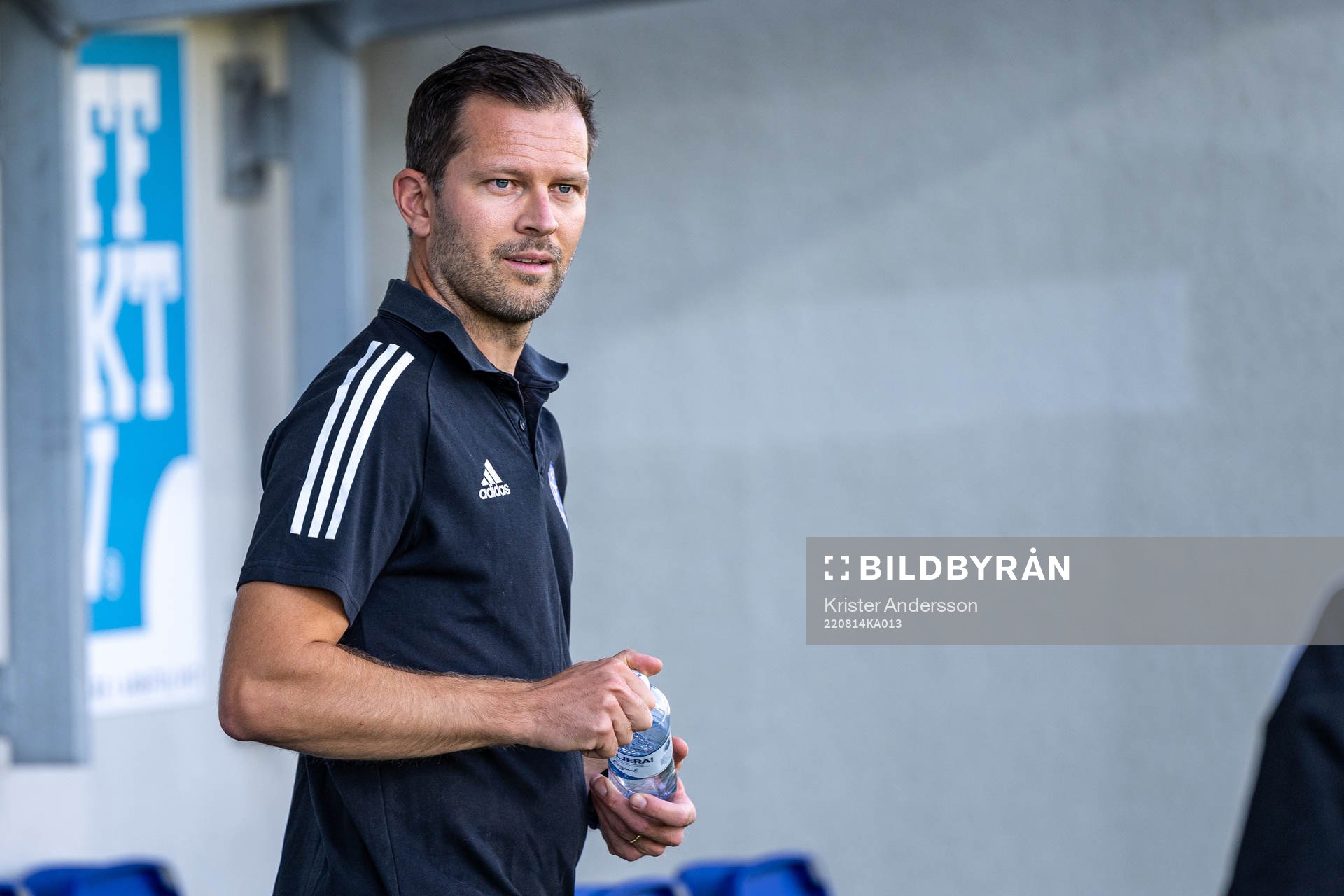 Falkenbergs sportchef David Svensson före fotbollsmatchen