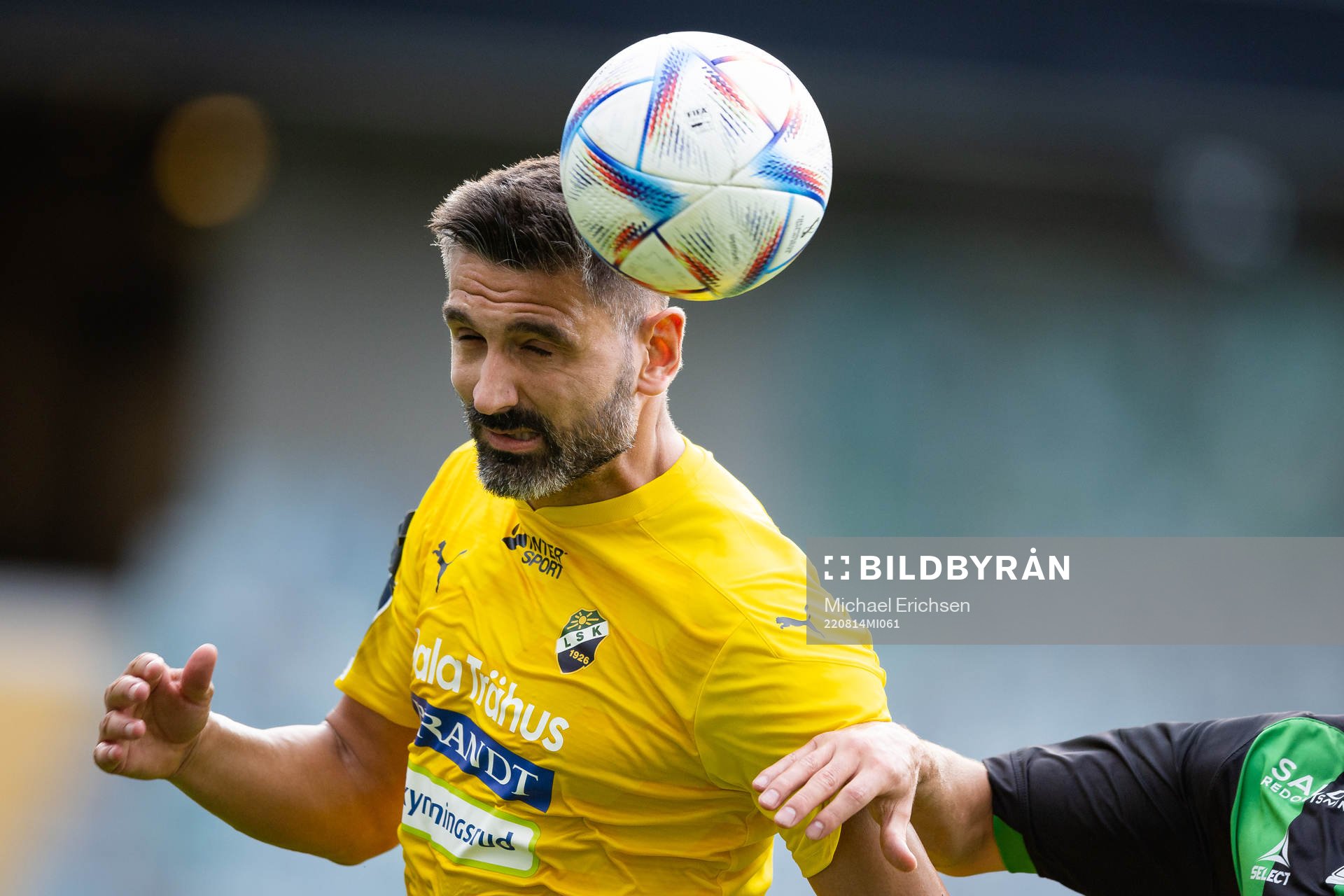 Ljungskiles Ilir Berisha under fotbollsmatchen i Ettan södra mellan GAIS och Ljungskile den 14 augusti 2022 i Göteborg. 