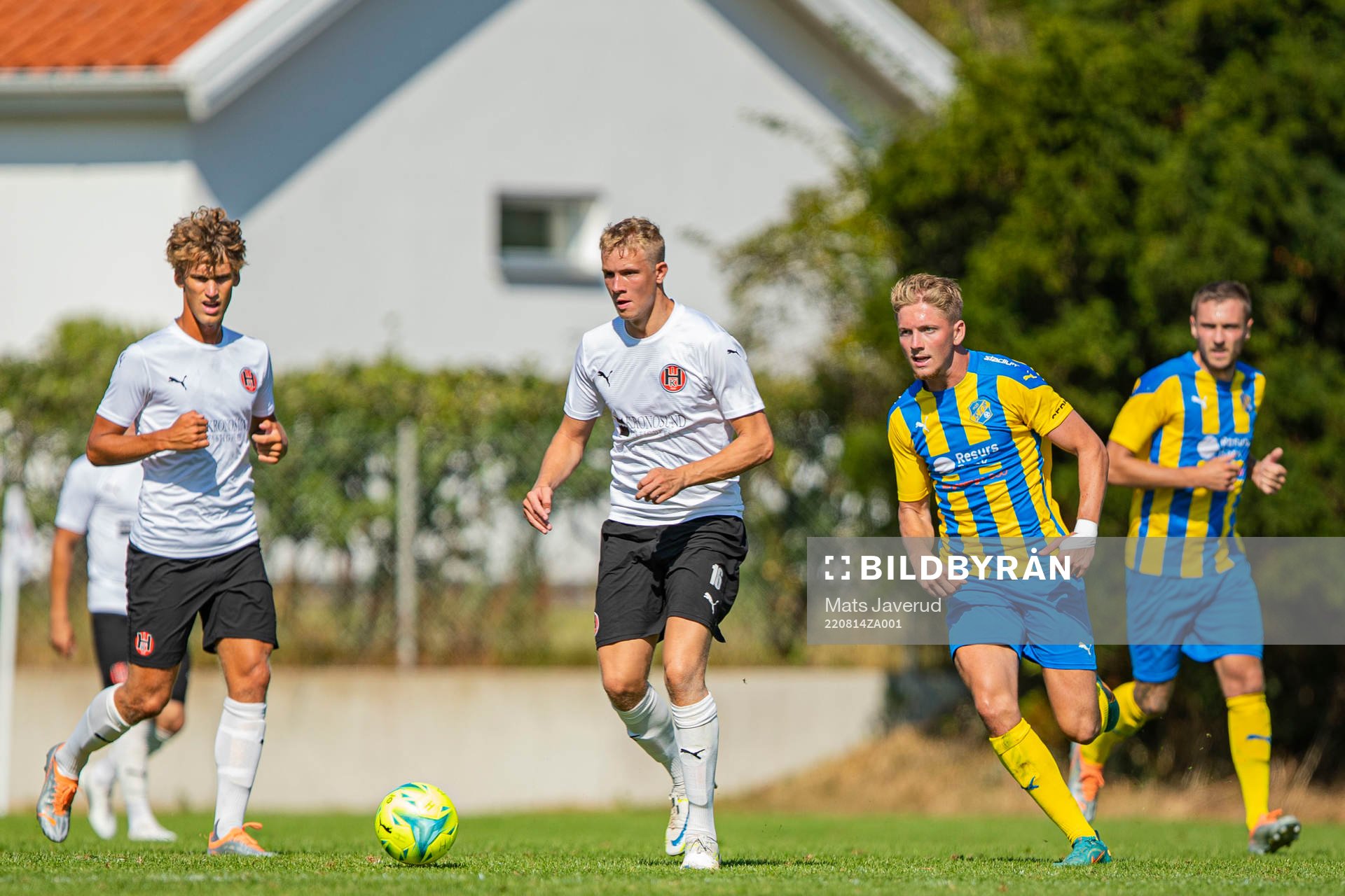 Hittarps Tim Amilon Persson under fotbollsmatchen i Division 2 Västra Götaland mellan Hittarp och Eskilsminne den 14 augusti 2022 i Helsingborg.