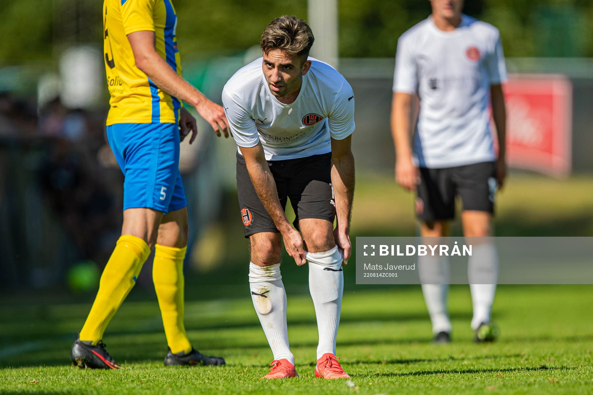 Hittarps Mouhamed Fahs under fotbollsmatchen i Division 2 Västra Götaland mellan Hittarp och Eskilsminne den 14 augusti 2022 i Helsingborg.