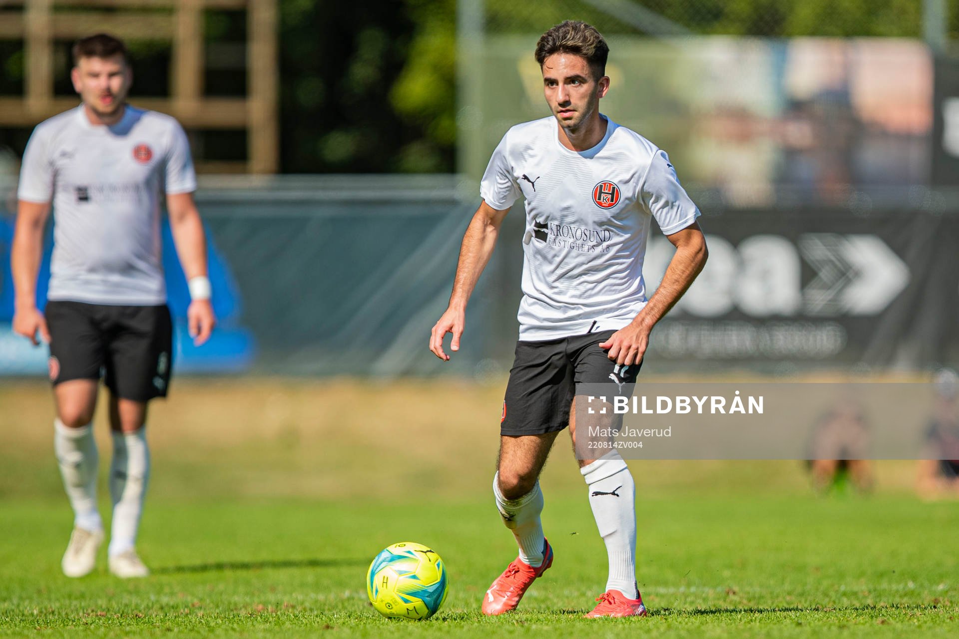 Hittarps Mouhamed Fahs under fotbollsmatchen i Division 2 Västra Götaland mellan Hittarp och Eskilsminne den 14 augusti 2022 i Helsingborg.