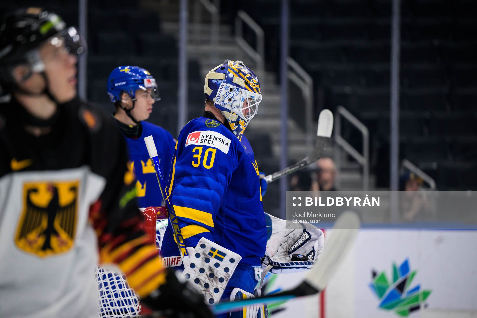 Goaltender Calle Clang of Sweden