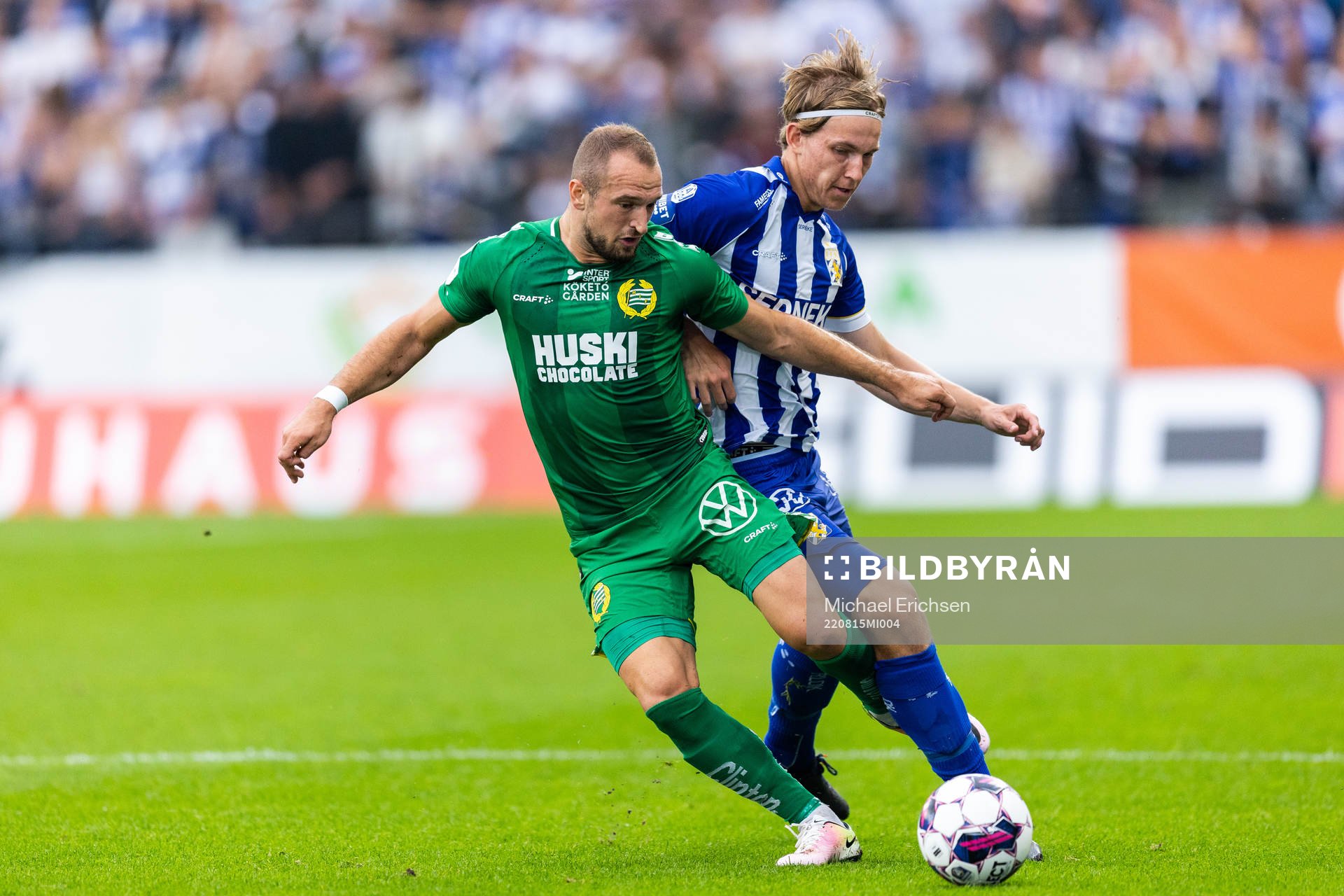 Hammarbys Veton Berisha och IFK Göteborgs Johan Bångsbo