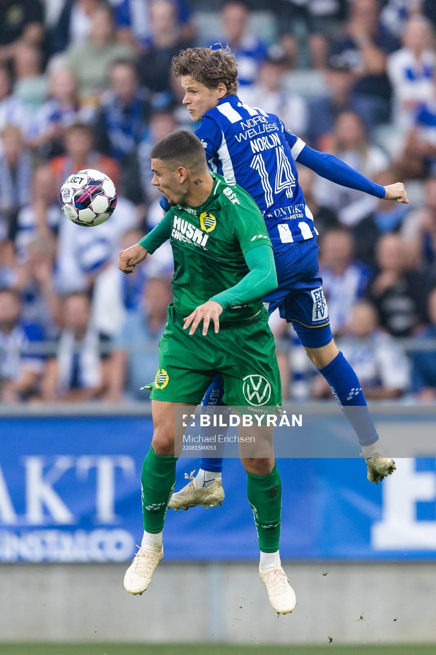 Hammarbys Edvin Kurtulus och IFK Göteborgs Gustaf Norlin