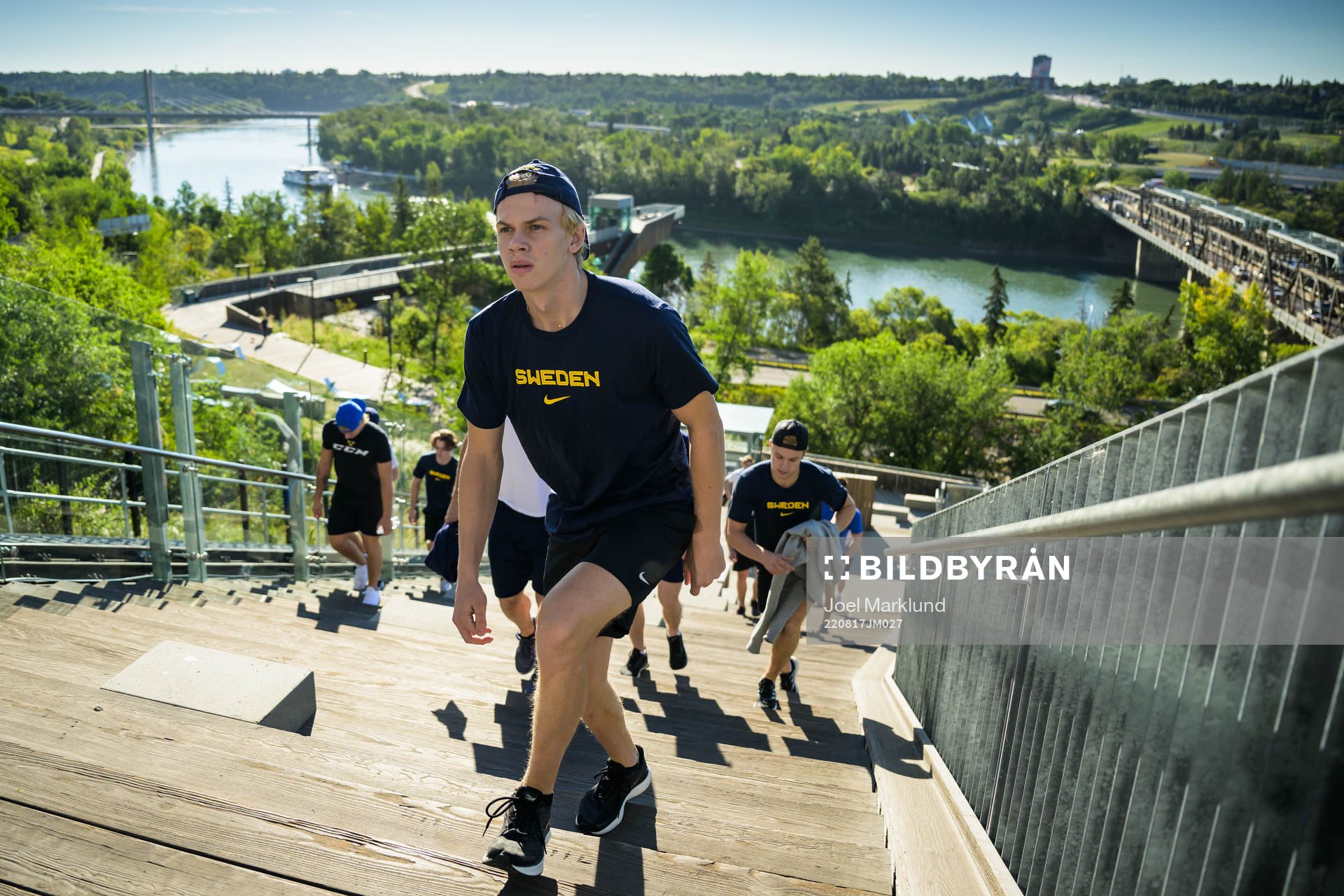 Albert Sjöberg of Sweden taking a pre-game walk