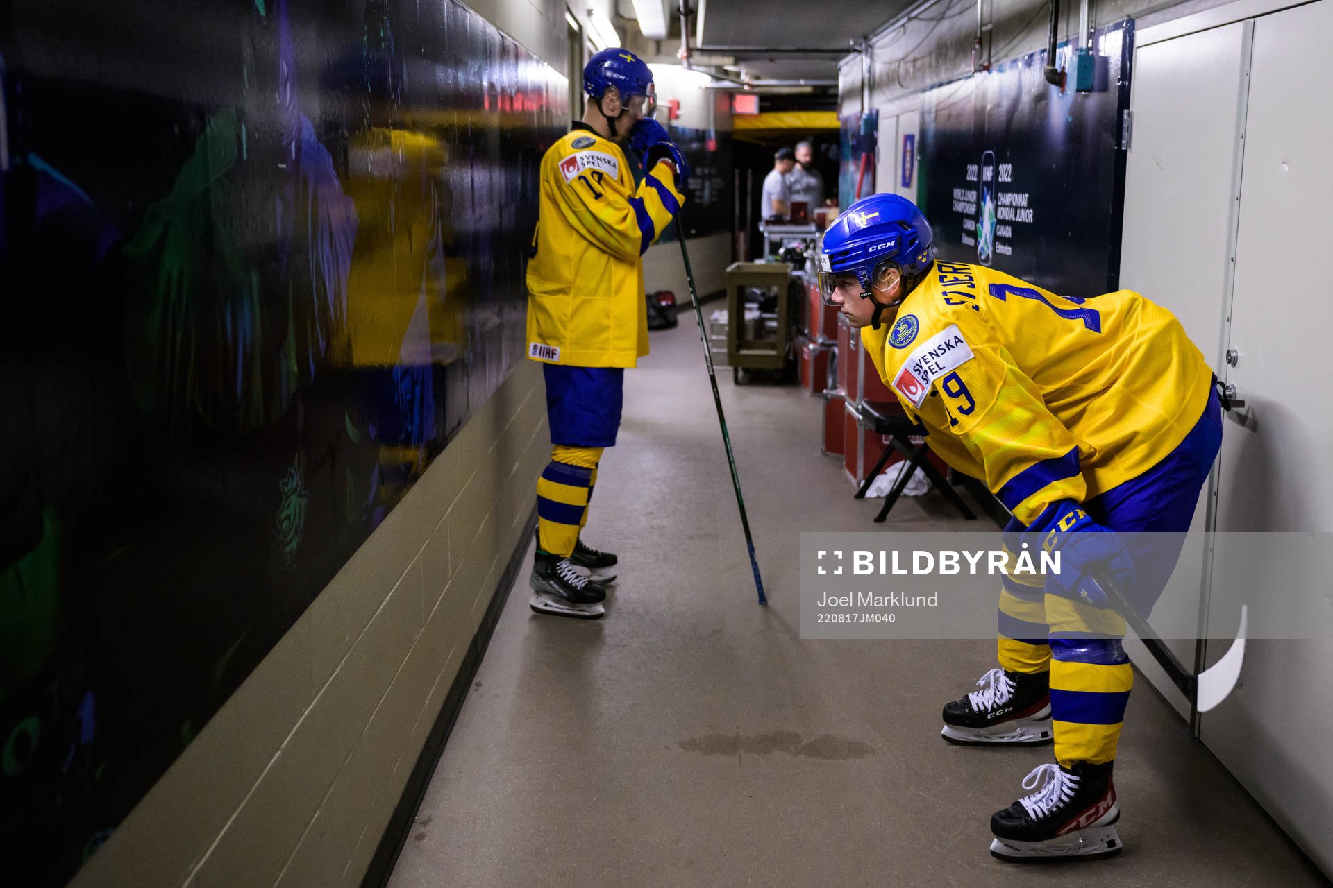 Linus Sjödin and Victor Stjernborg of Sweden waiting to