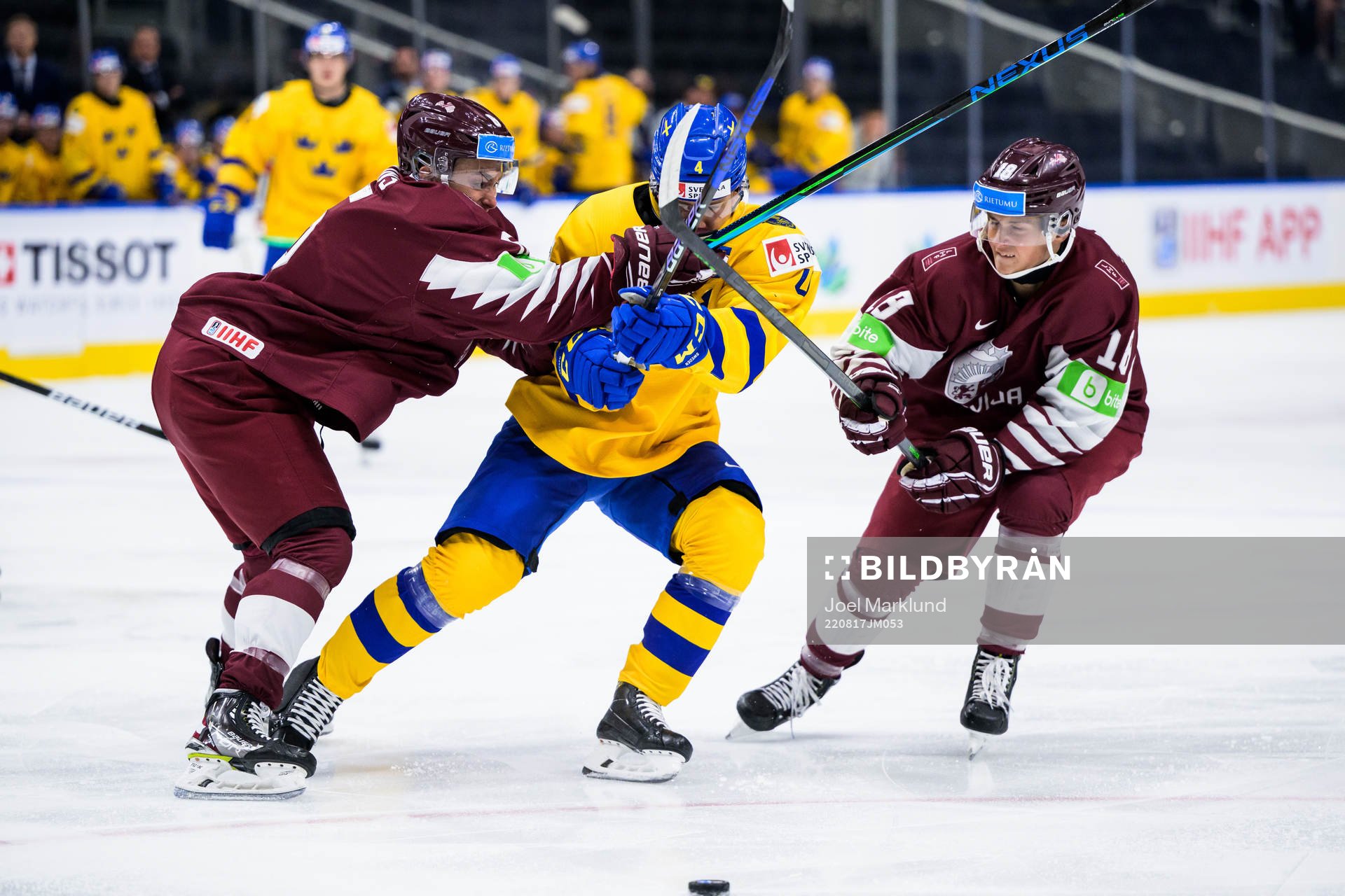 Martins Lavins and Daniels Gorsanovs of Latvia against Emil