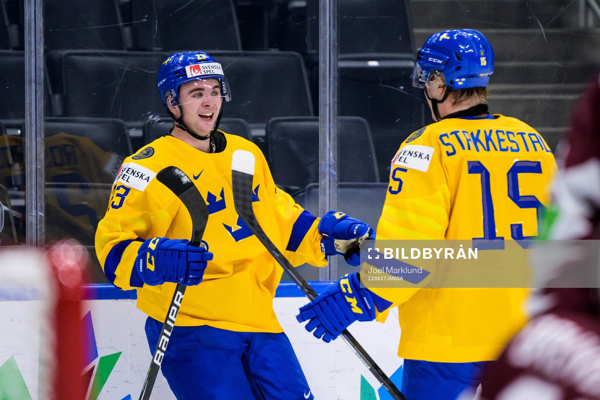 Isak Rosén and Åke Stakkestad of Sweden celebrate