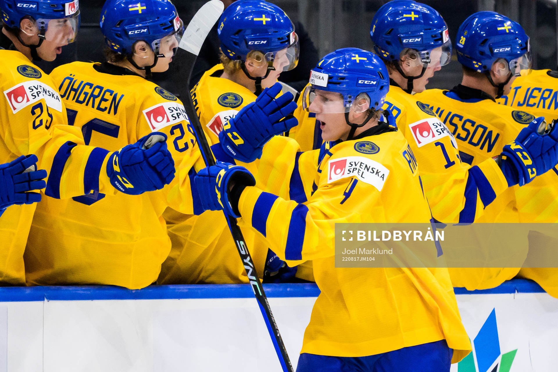 Emil Andrae of Sweden celebrates
