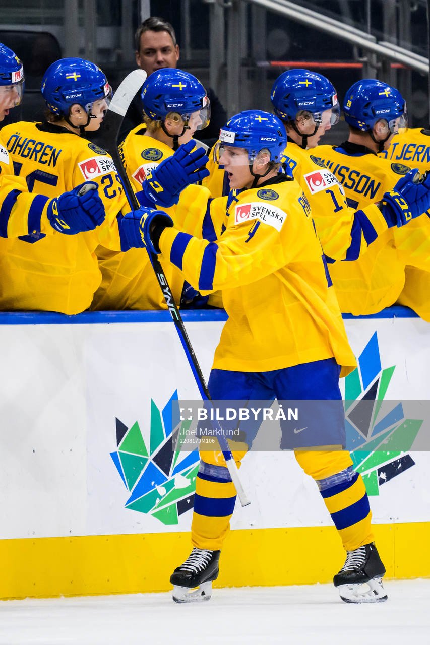 Emil Andrae of Sweden celebrates