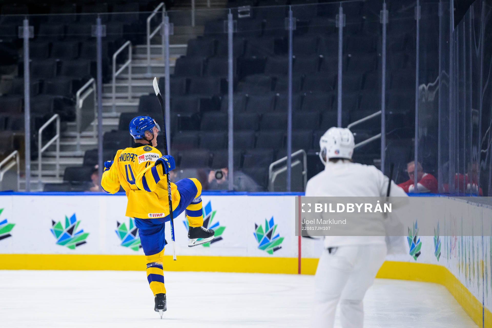 Emil Andrae of Sweden celebrates