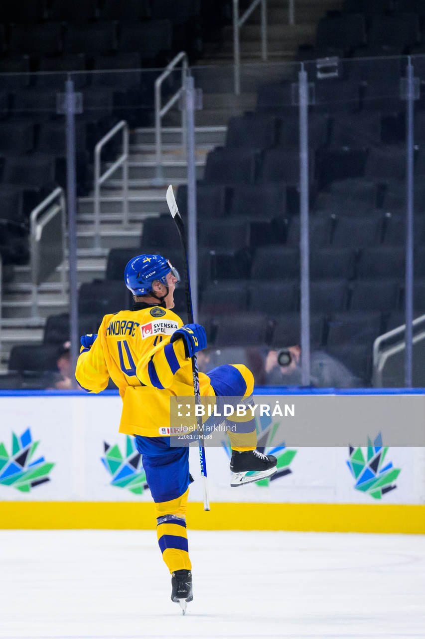 Emil Andrae of Sweden celebrates