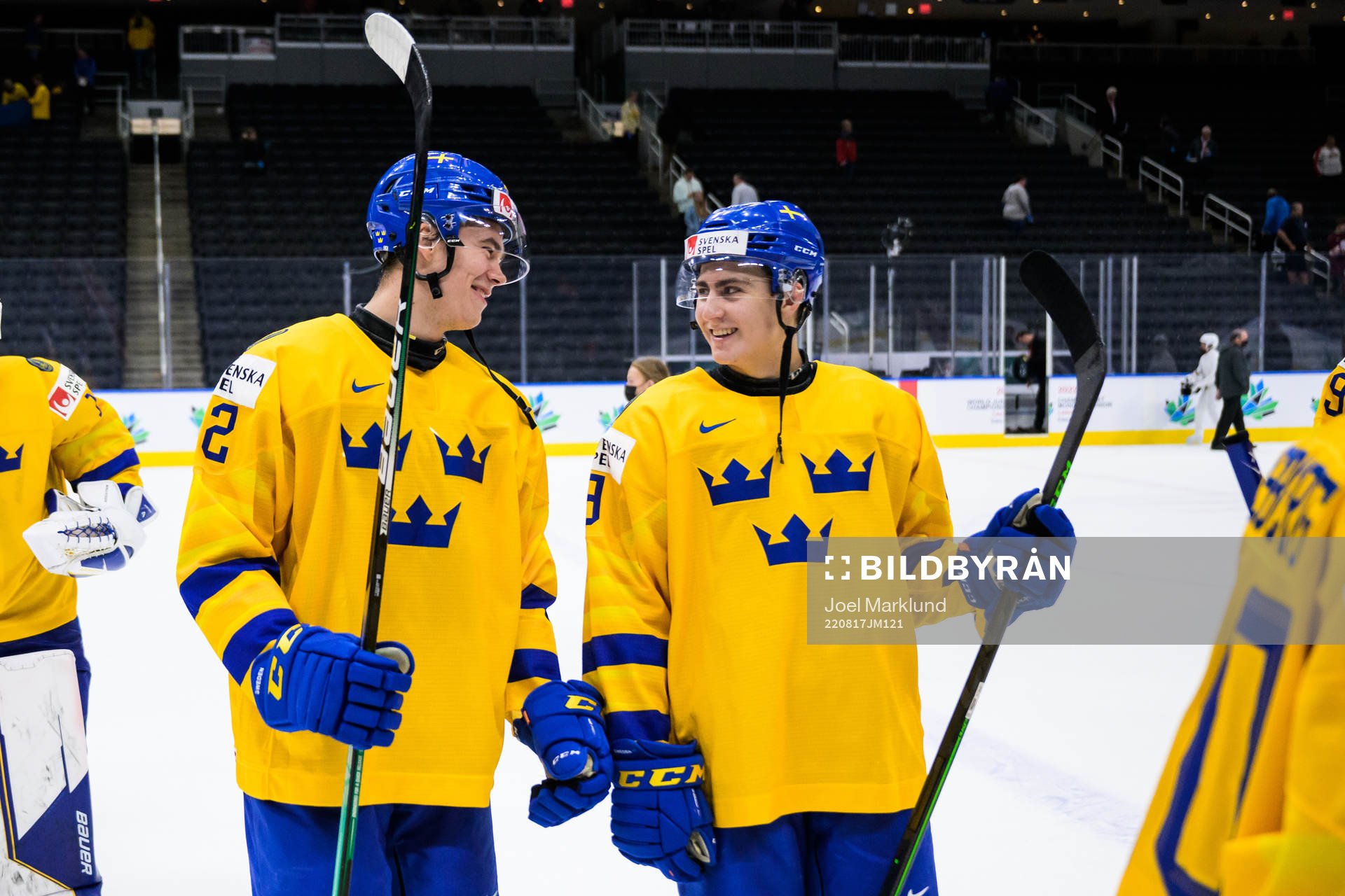 William Wallinder and Daniel Ljungman of Sweden celebrate