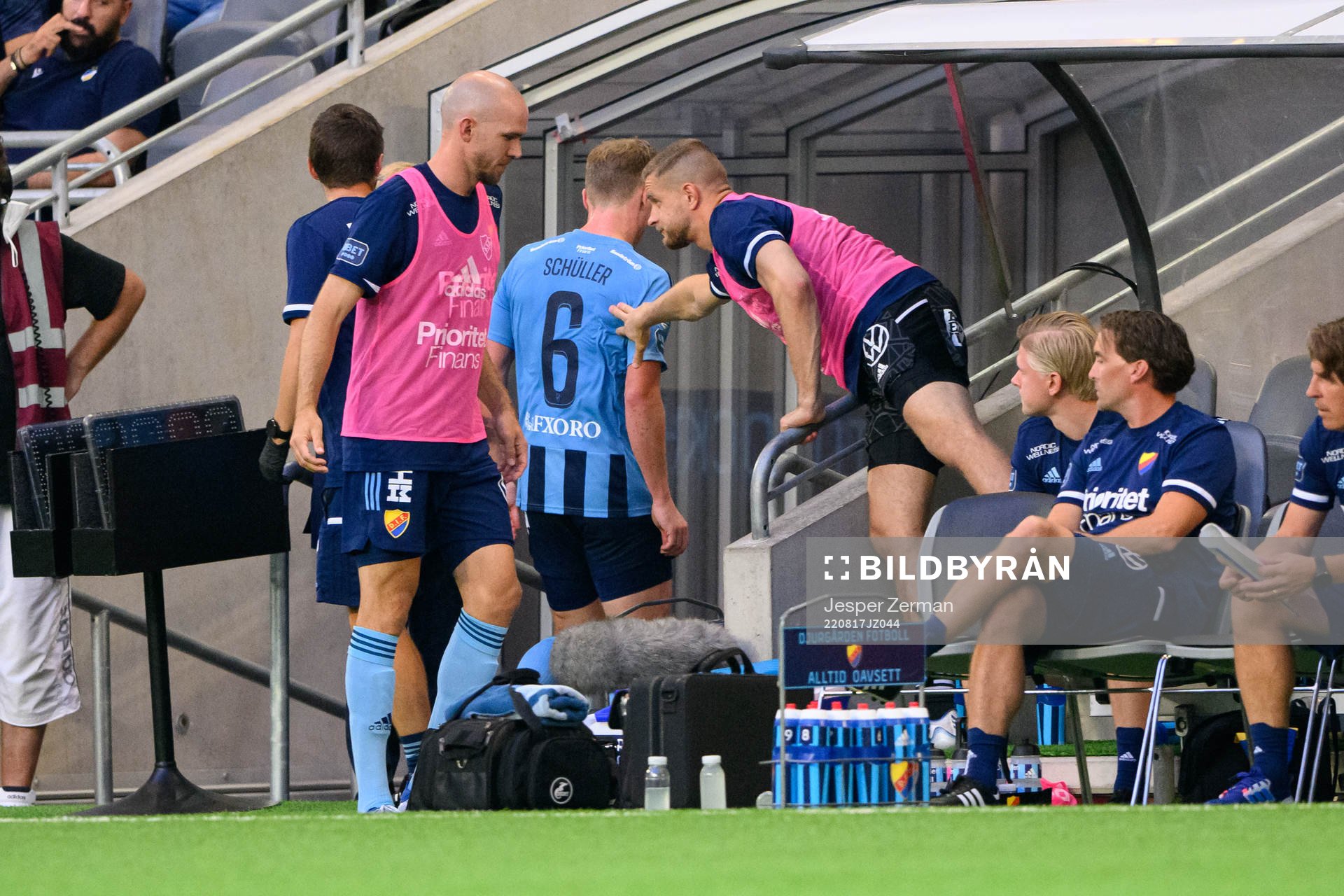 Rasmus Schüller of Djurgården receives a red card and