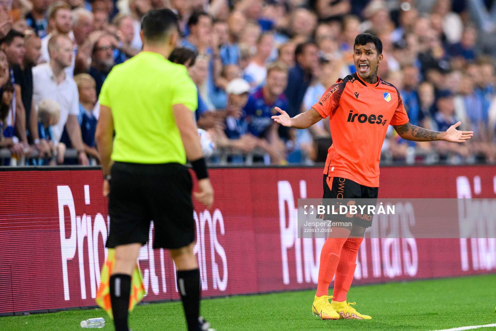 Marcos Vinicius Sousa Natividade of Apoel reacts