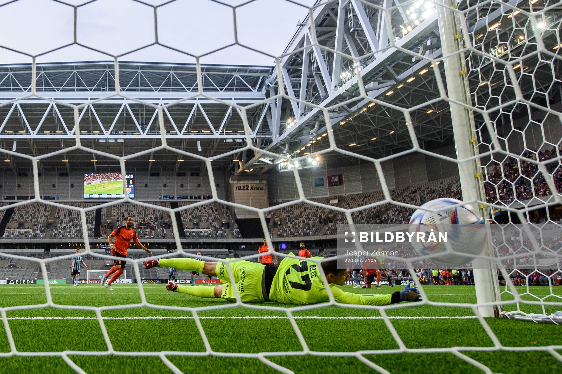 goalkeeper Vid Belec of Apoel as Gustav Wikheim of