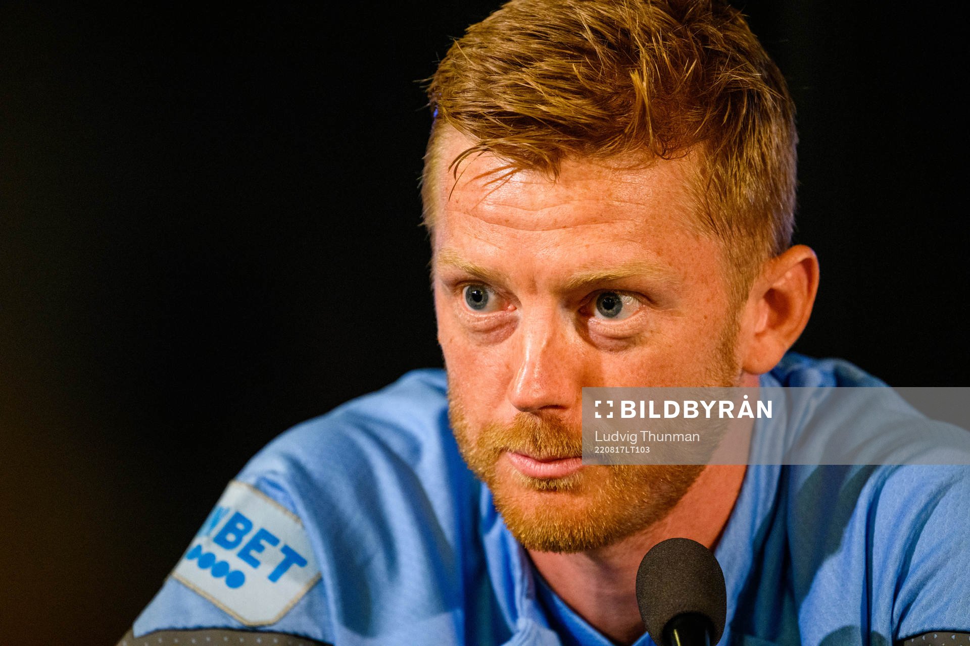 Anders Christiansen during a press conference with Malmö FF on August 17, 2022 in Malmö. 