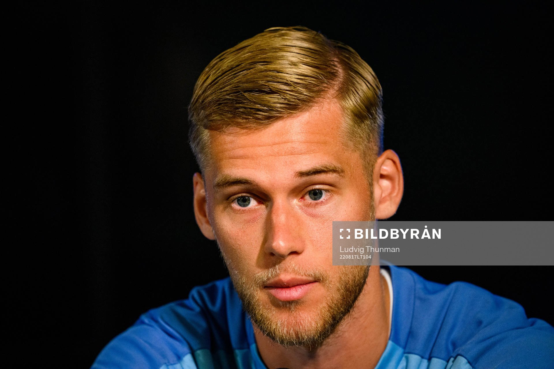 Felix Beijmo during a press conference with Malmö FF on August 17, 2022 in Malmö. 