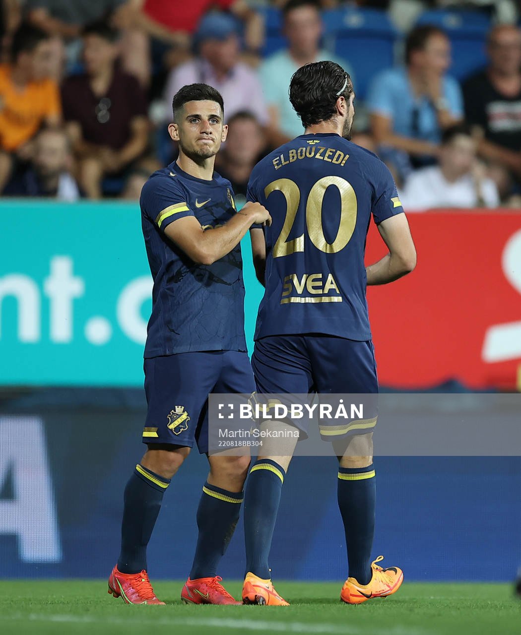 Nicolas Stefanelli and Zachary Elbouzedi of AIK looks