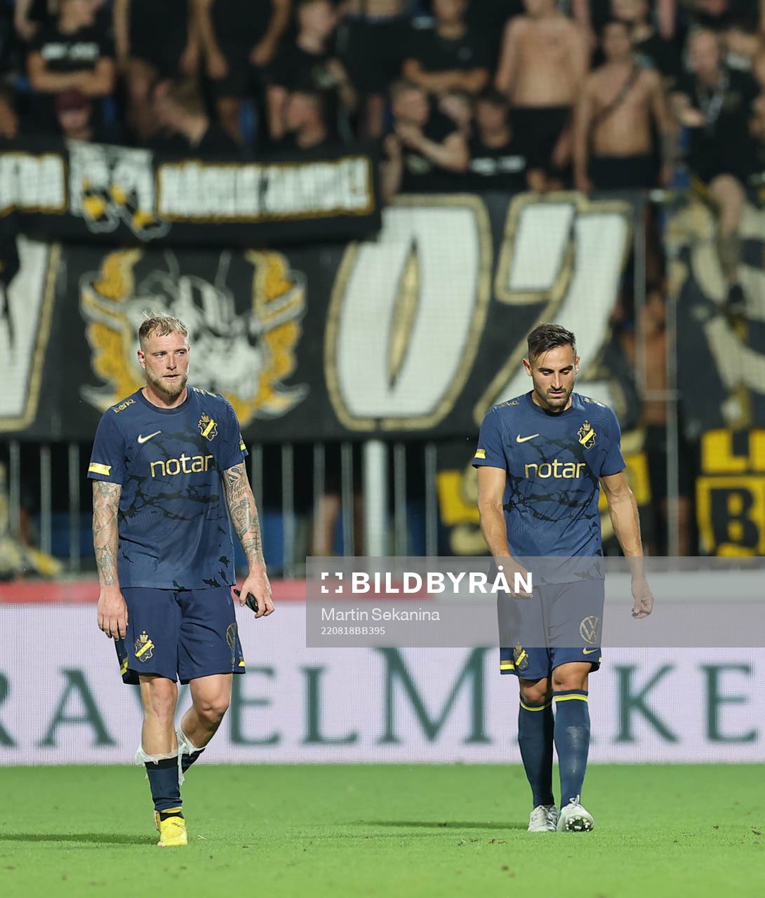 John Guidetti and Sotirios Papagiannopoulos of AIK looks