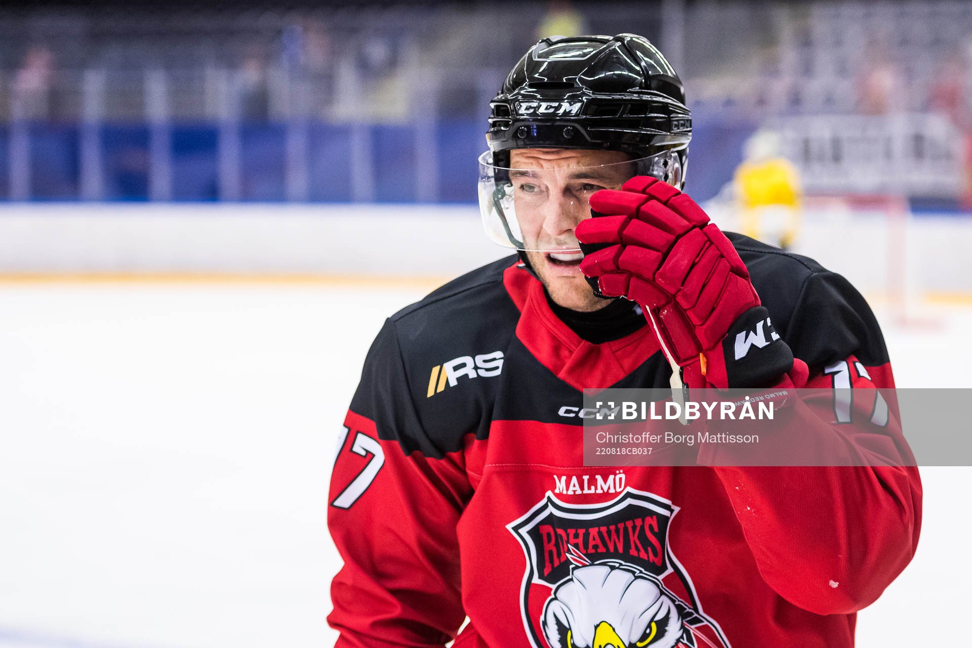 Malmö Redhawks Pathrik Westerholm har ont