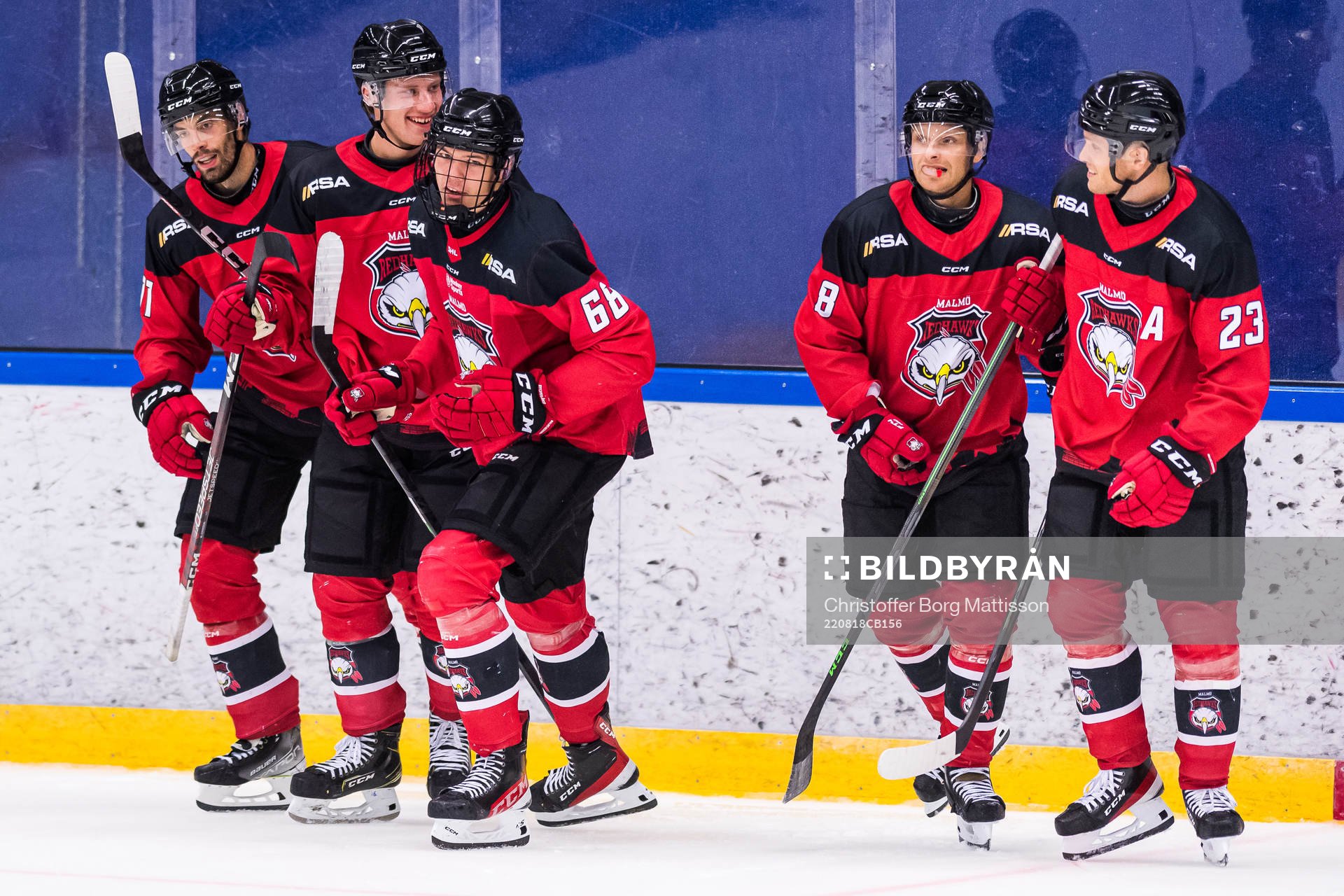 Malmö Redhawks Markus Lauridsen, Theodor Johnsson, Anton