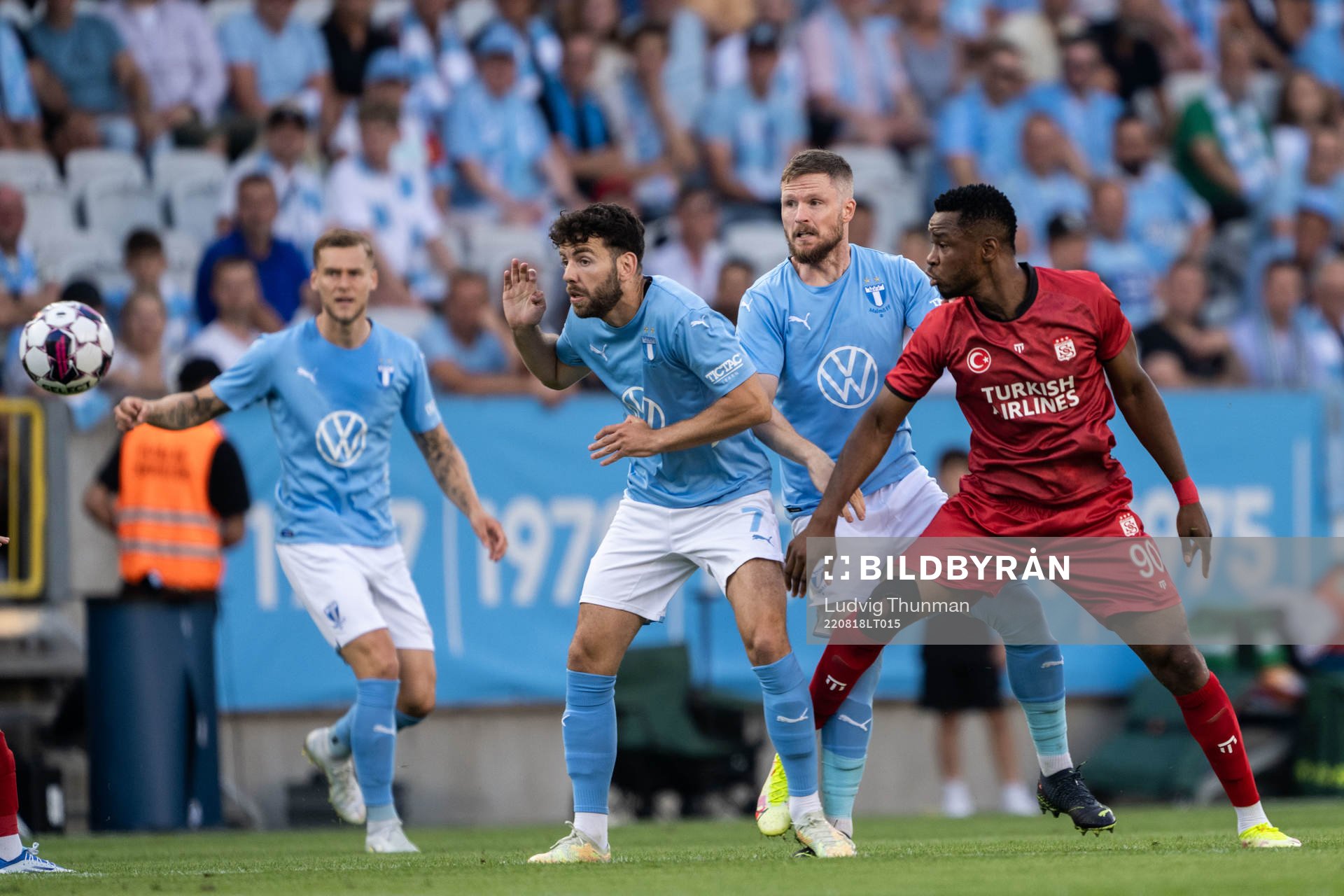 Erdal Rakip of Malmö FF and Leke James of Sivasspor