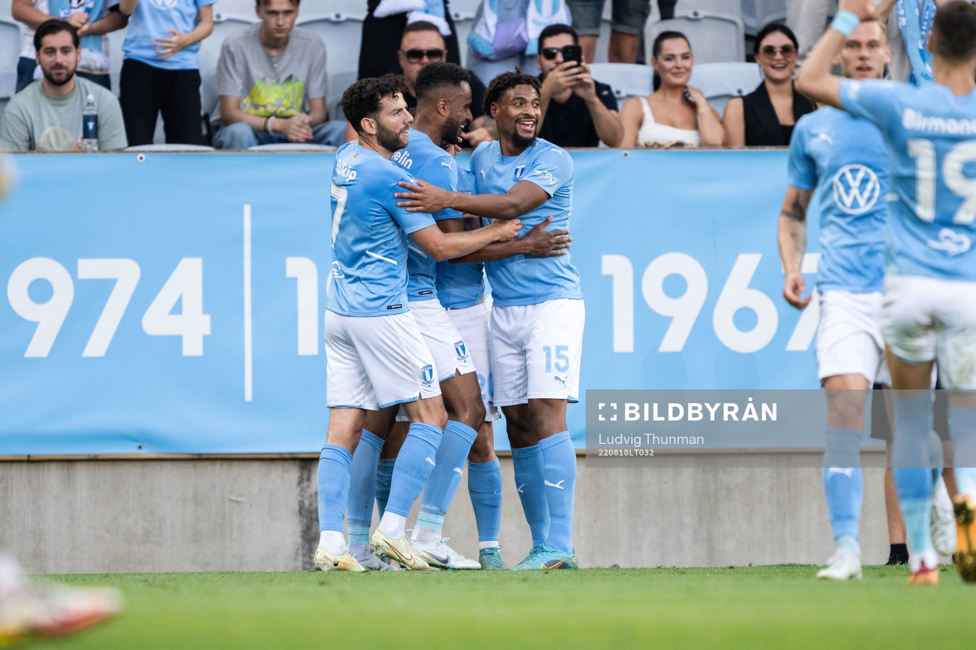 Moustafa Zeidan of Malmö FF celebrates with Erdal Rakip,