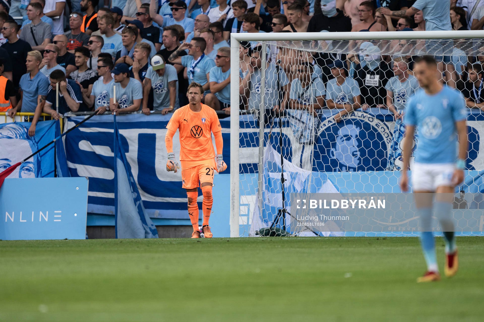 Goalkeeper Johan Dahlin looks dejected