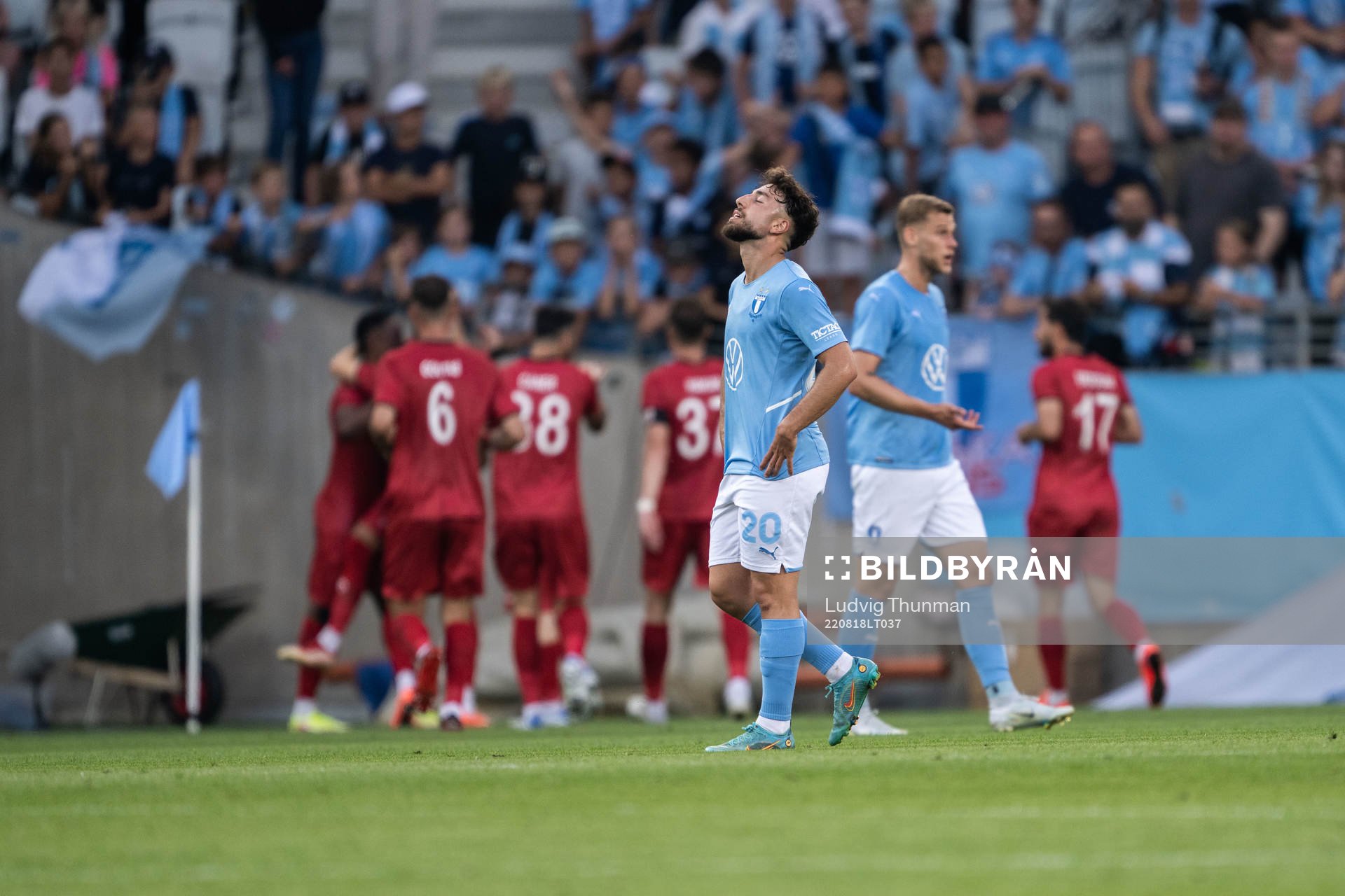 Moustafa Zeidan of Malmö FF looks dejected