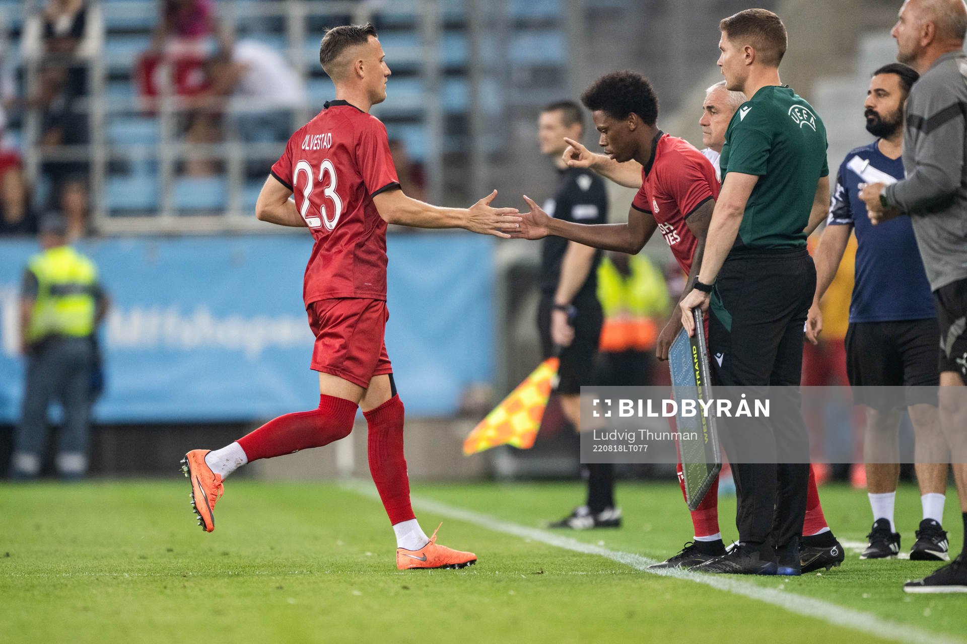 Fredrik Ulvestad of Sivasspor is substituted off
