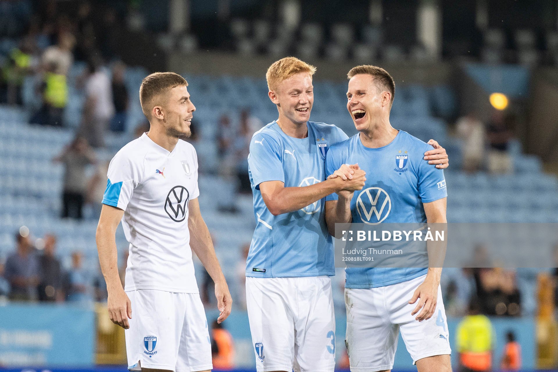 Hugo Larsson and Niklas Moisander of Malmö FF celebrate