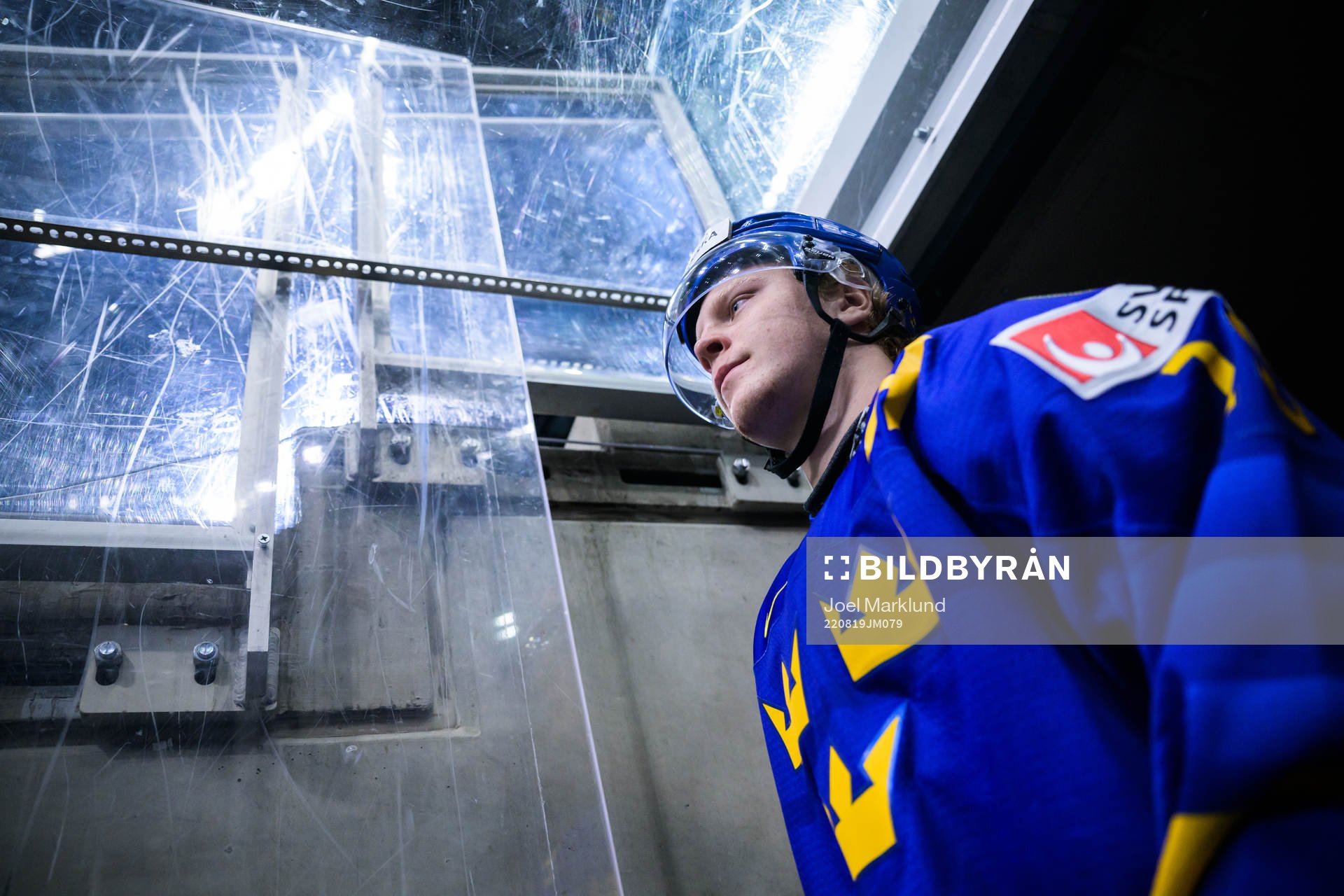 Åke Stakkestad of Sweden walks out to the ice for warm-up