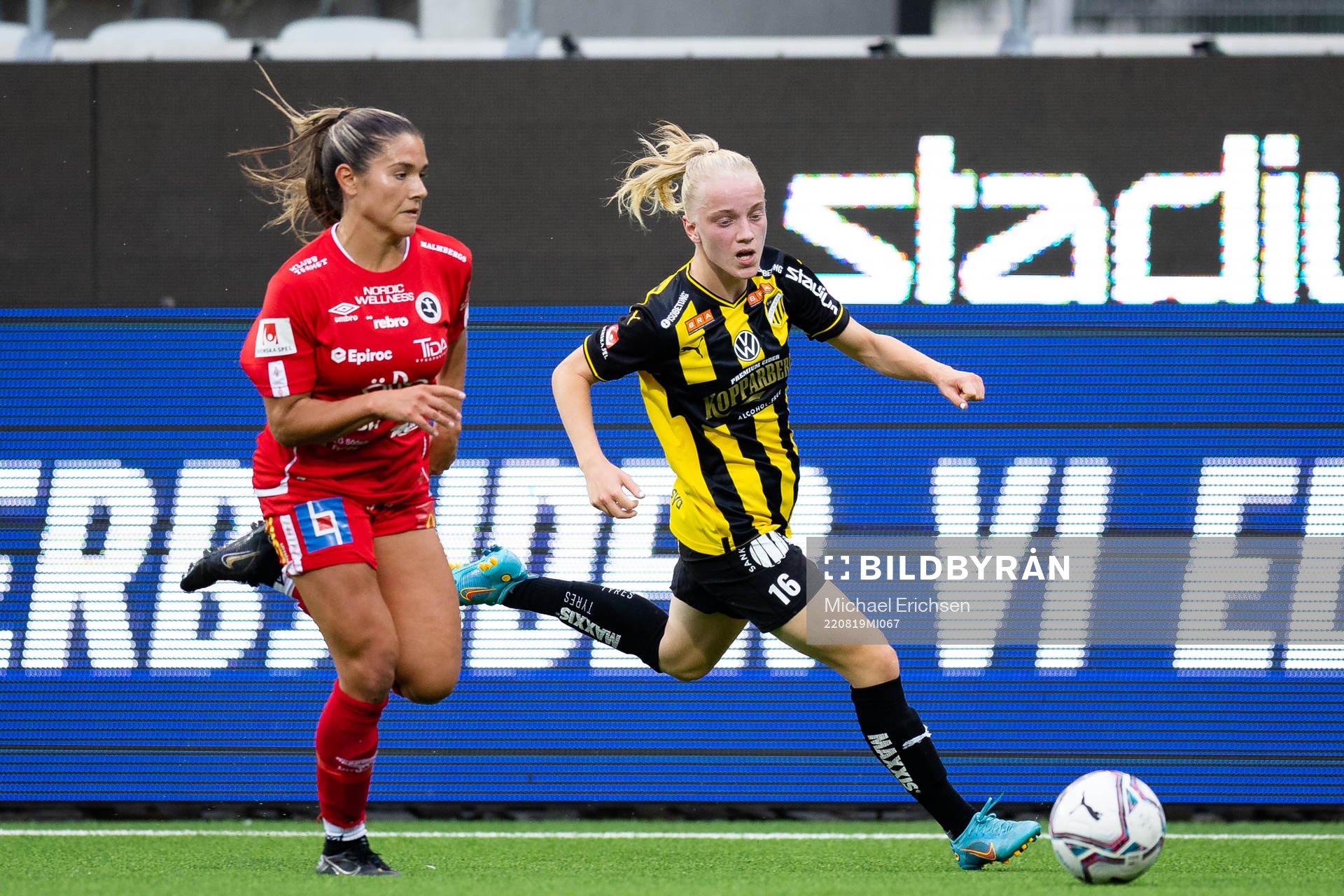 Häckens Anna Sandberg  under fotbollsmatchen i Damallsvenskan mellan Häcken och Örebro den 19 augusti 2022 i Göteborg. 