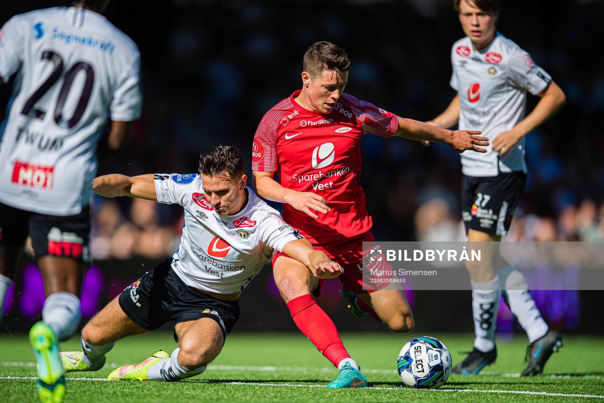 Mathias Knutsen Rasmussen of Brann scores the 0-1 goal