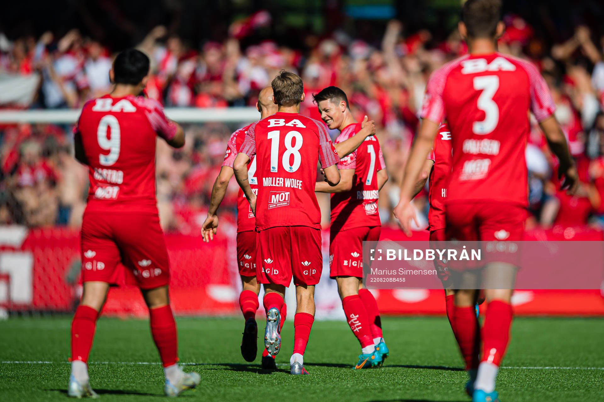 Mathias Knutsen Rasmussen of Brann celebrates