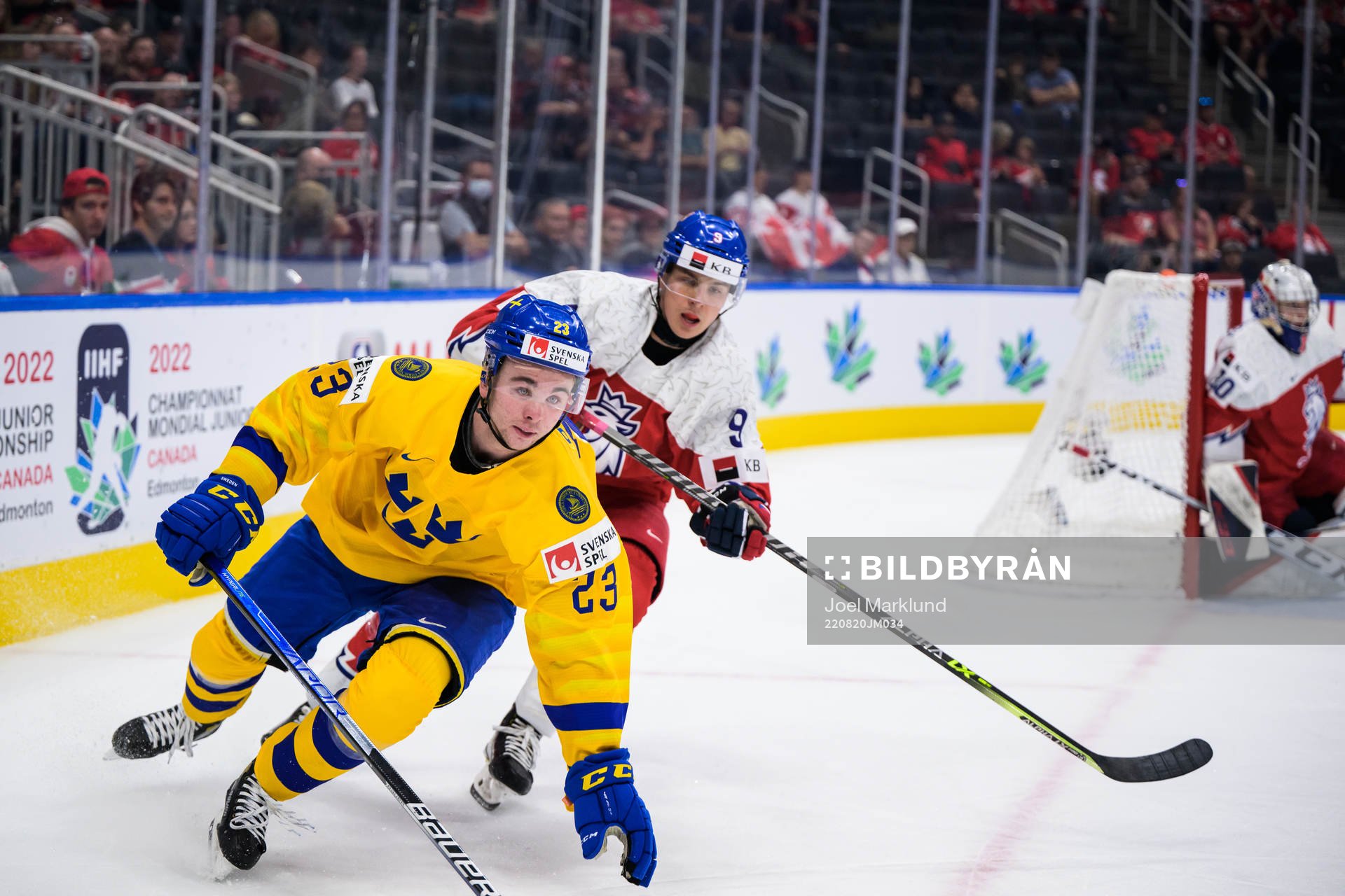 Isak Rosén of Sweden and Tomas Hamara of Czech Republic