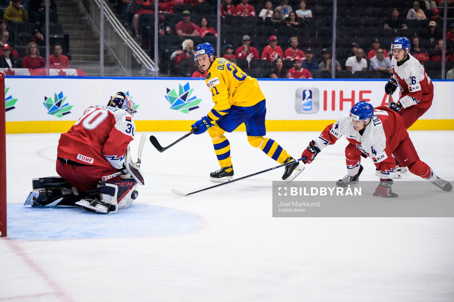 Goaltender Tomas Suchanek, Jiri Tichacek and Ivan Ivan of