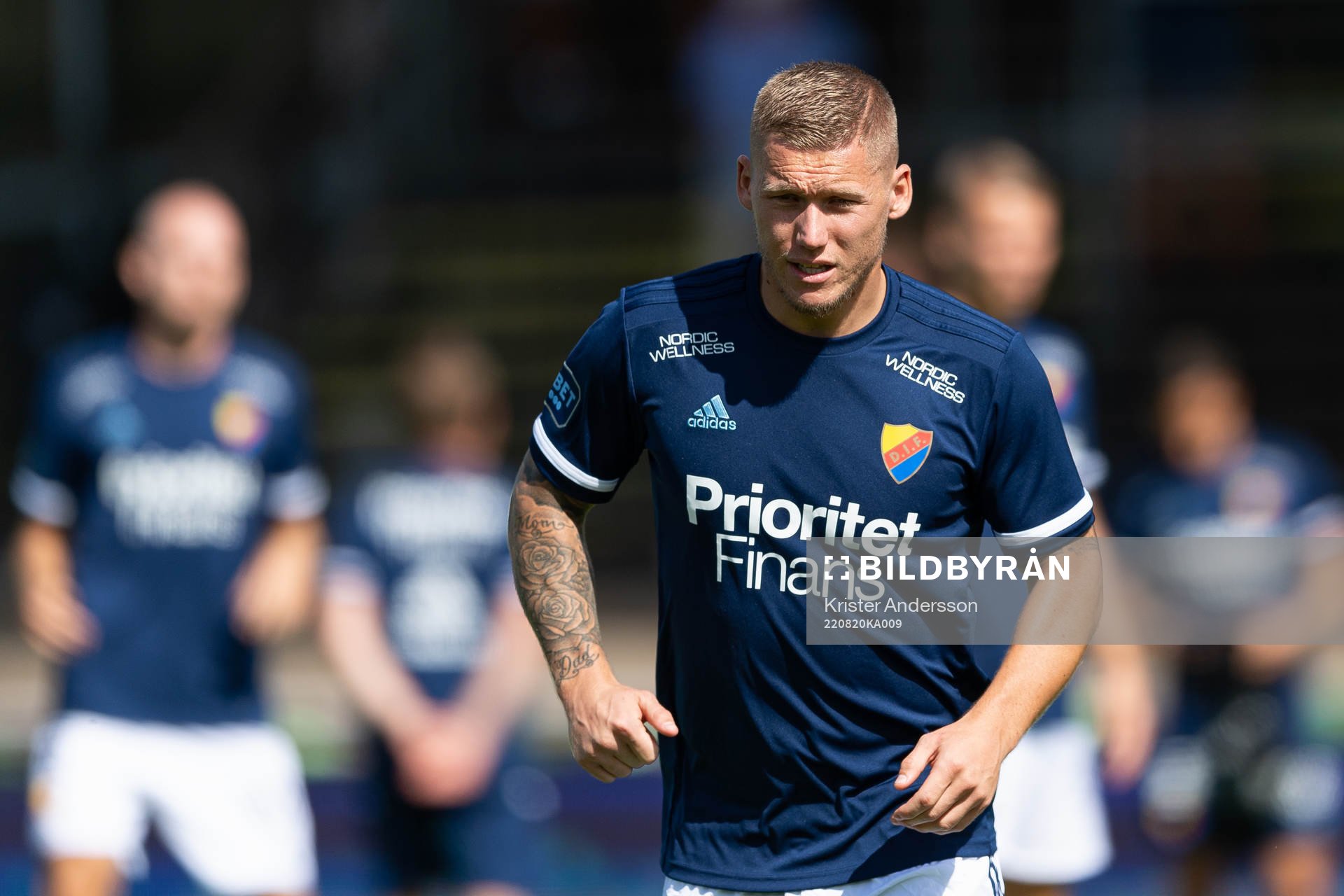 Djurgårdens Victor Edvardsen före fotbollsmatchen i