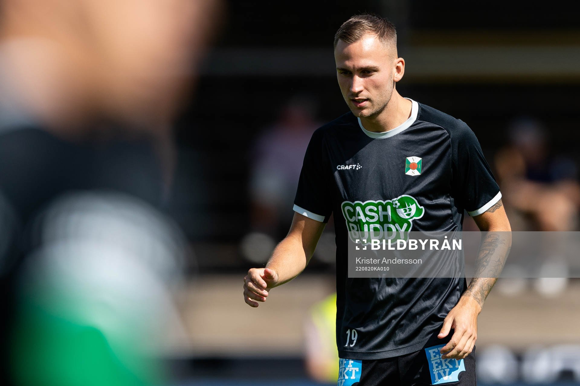 Varbergs Filip Bohman före fotbollsmatchen i Allsvenskan