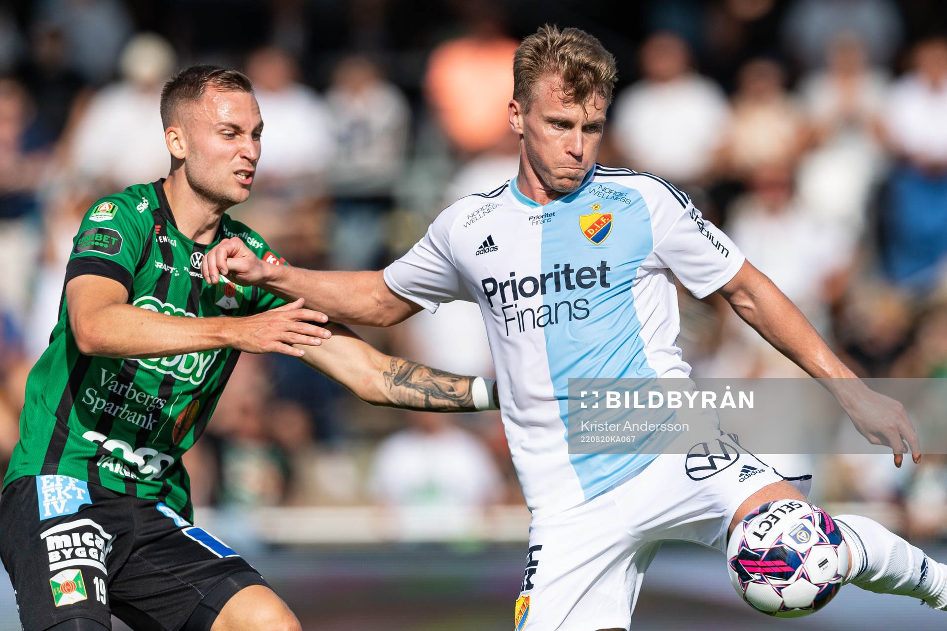 Varbergs Filip Bohman och Djurgårdens Rasmus Schüller