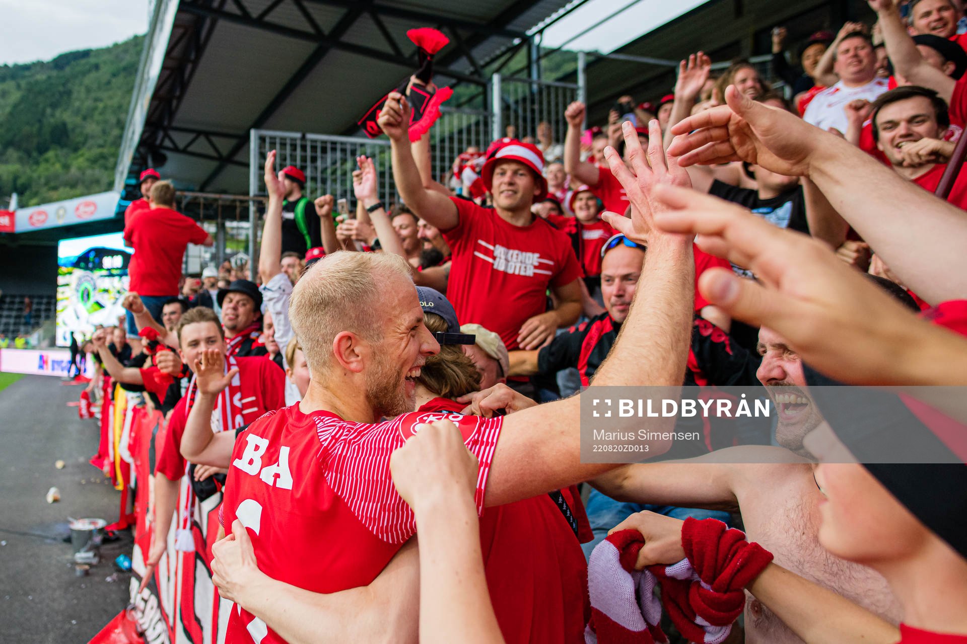 Vegard Leikvoll Moberg of Brann celebrates