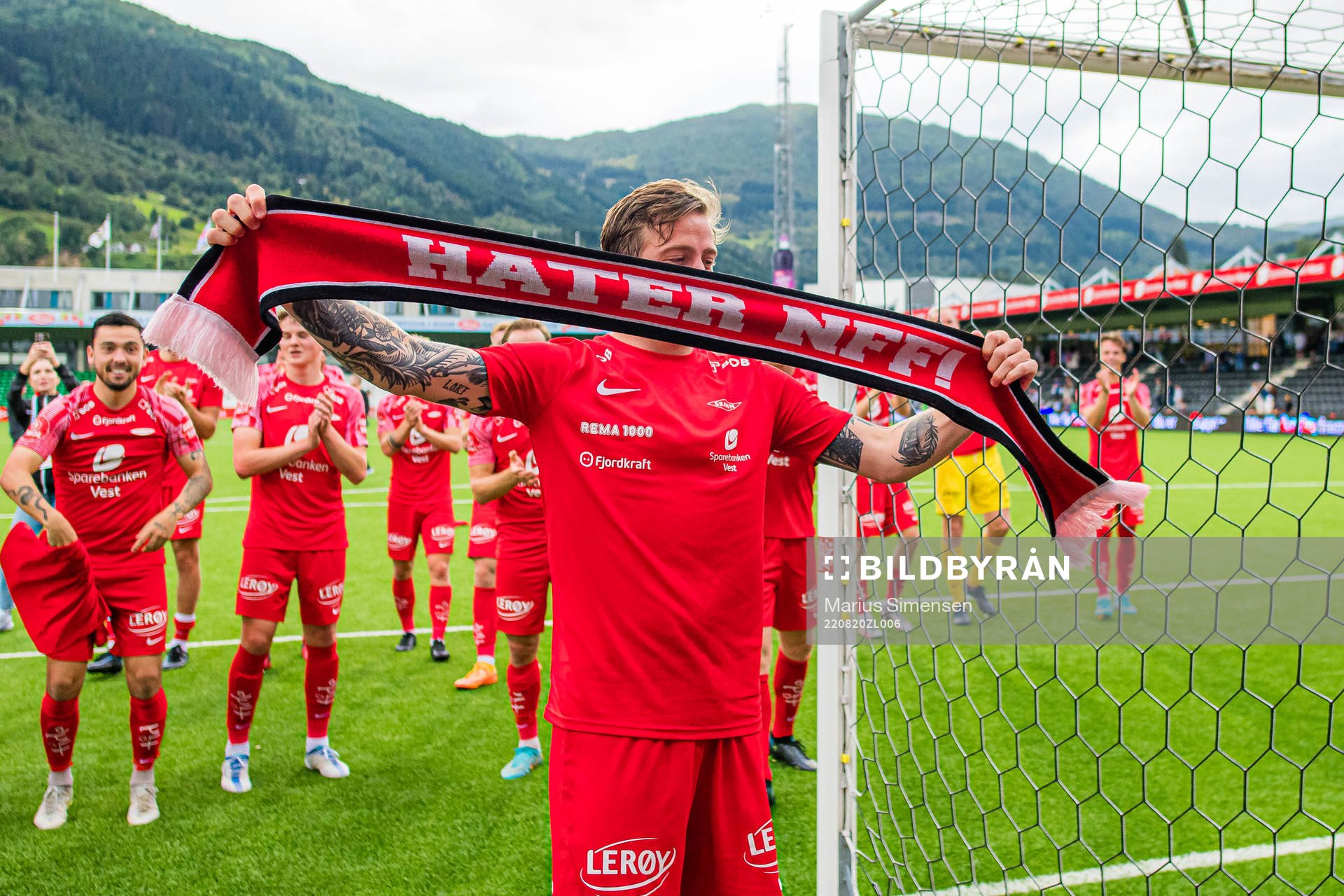 Frederik Lindbøg Børsting of Brann after the OBOS-ligaen match between Sogndal and Brann on August 20, 2022 in Sogndal.